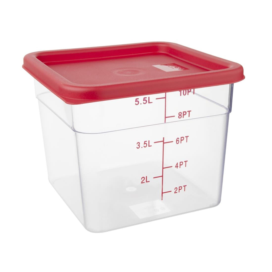 Hygiplas Red Square Food Storage Container Lid Medium - CF041