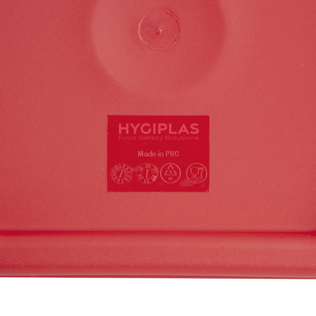 Hygiplas Red Square Food Storage Container Lid Medium - CF041