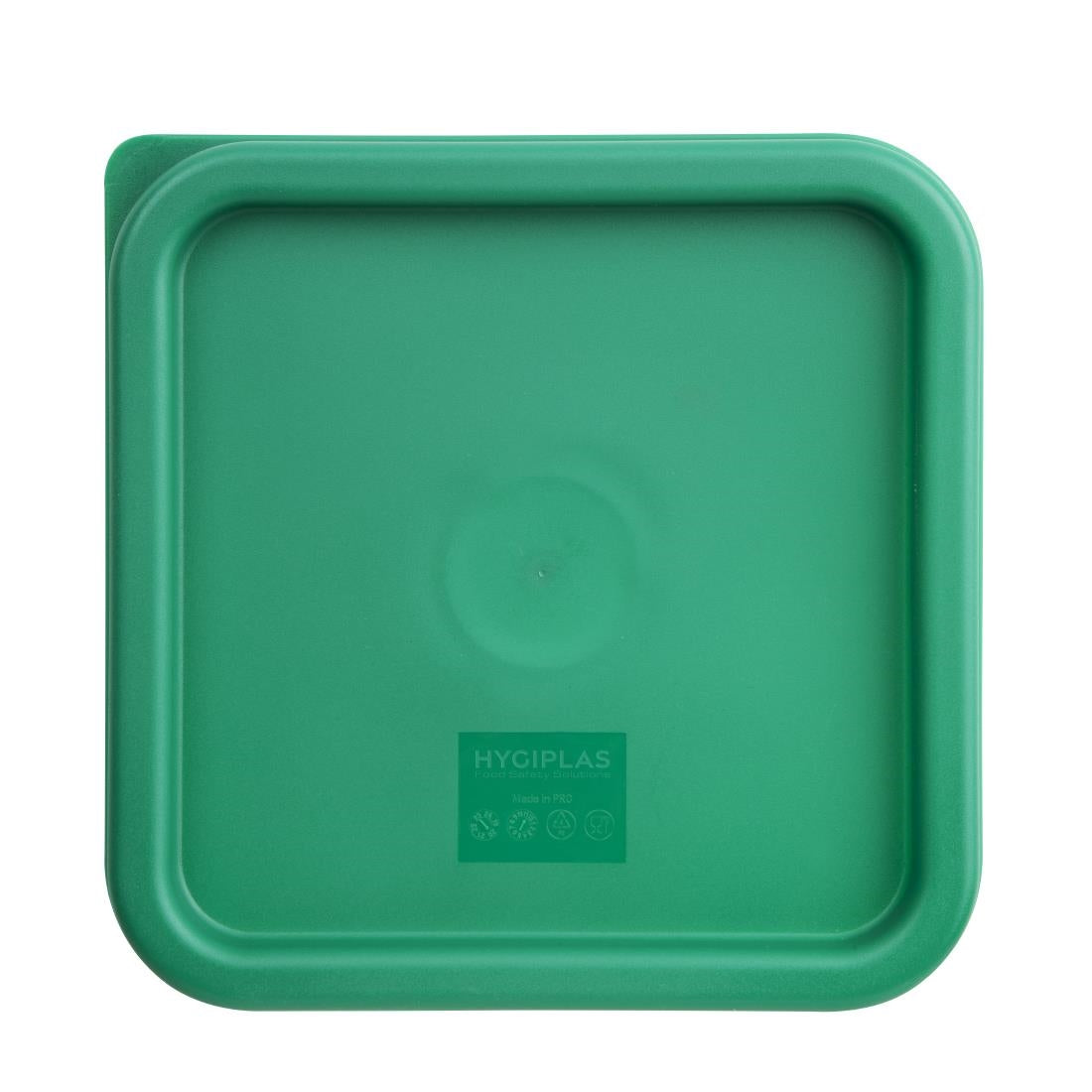 Hygiplas Green Square Food Storage Container Lid Medium - CF047
