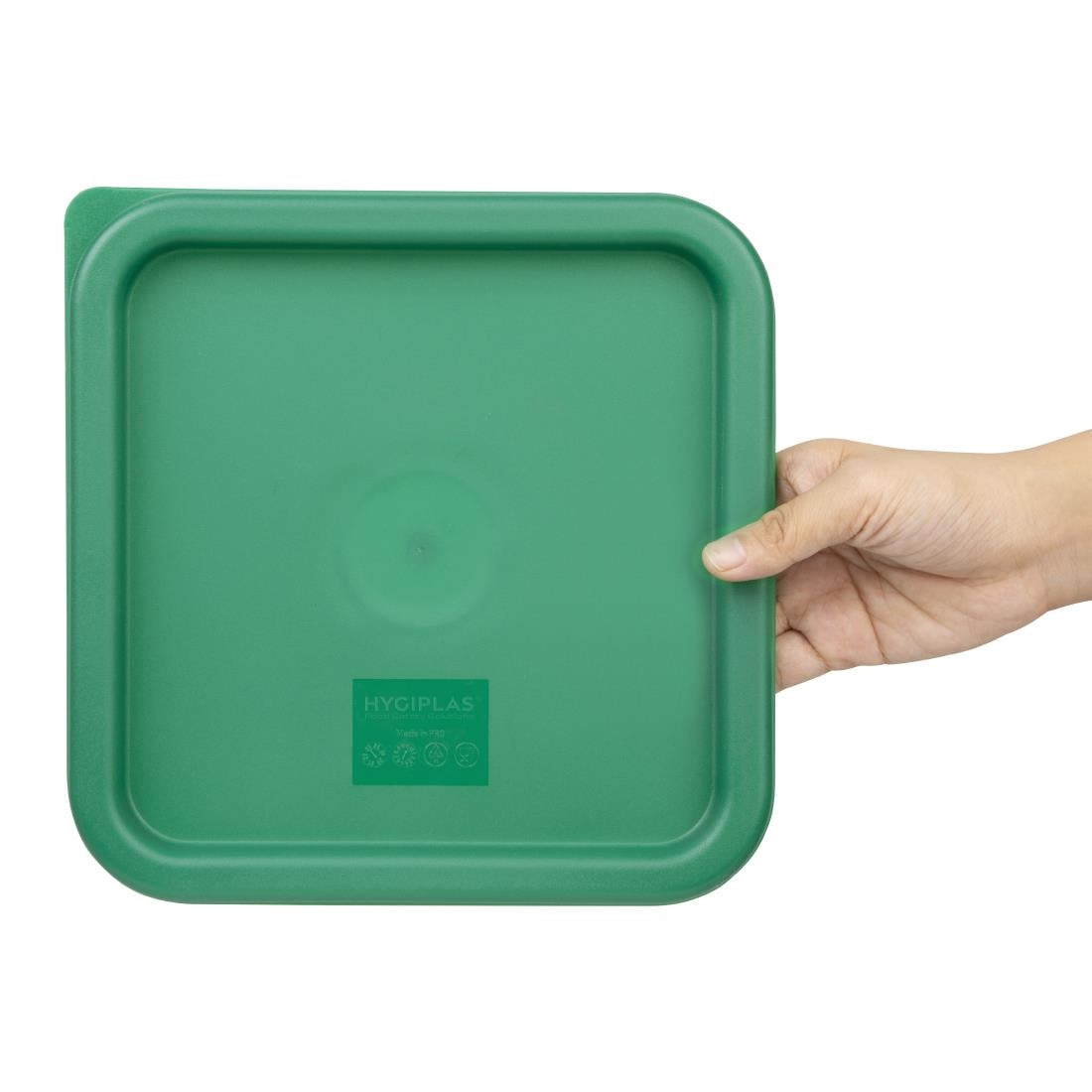 Hygiplas Green Square Food Storage Container Lid Medium - CF047