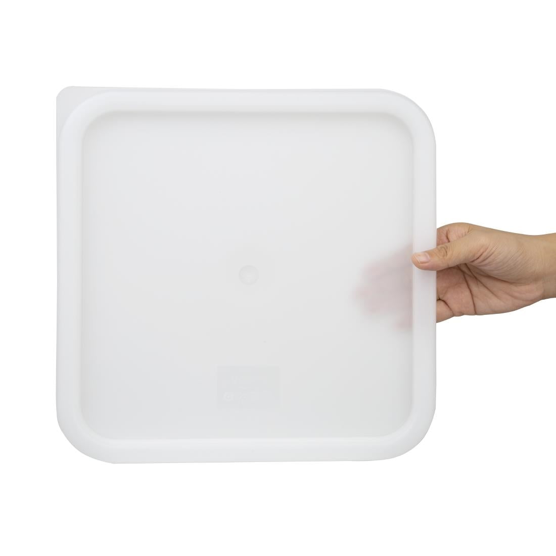 Hygiplas White Square Food Storage Container Lid Large - CF051