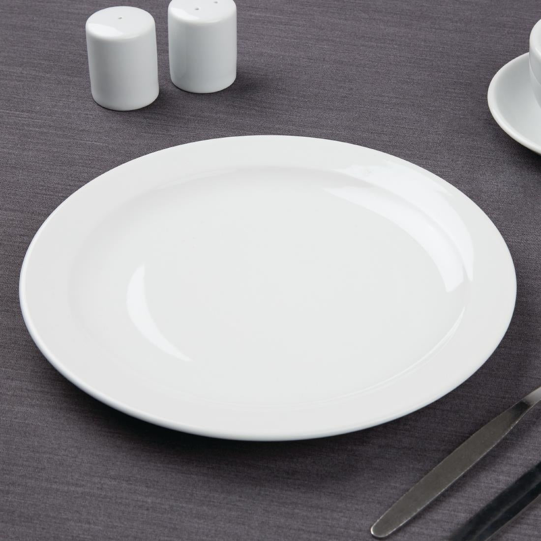 Bulk Buy Olympia Athena Narrow Rimmed Plates 254mm (36 Pack) - S754
