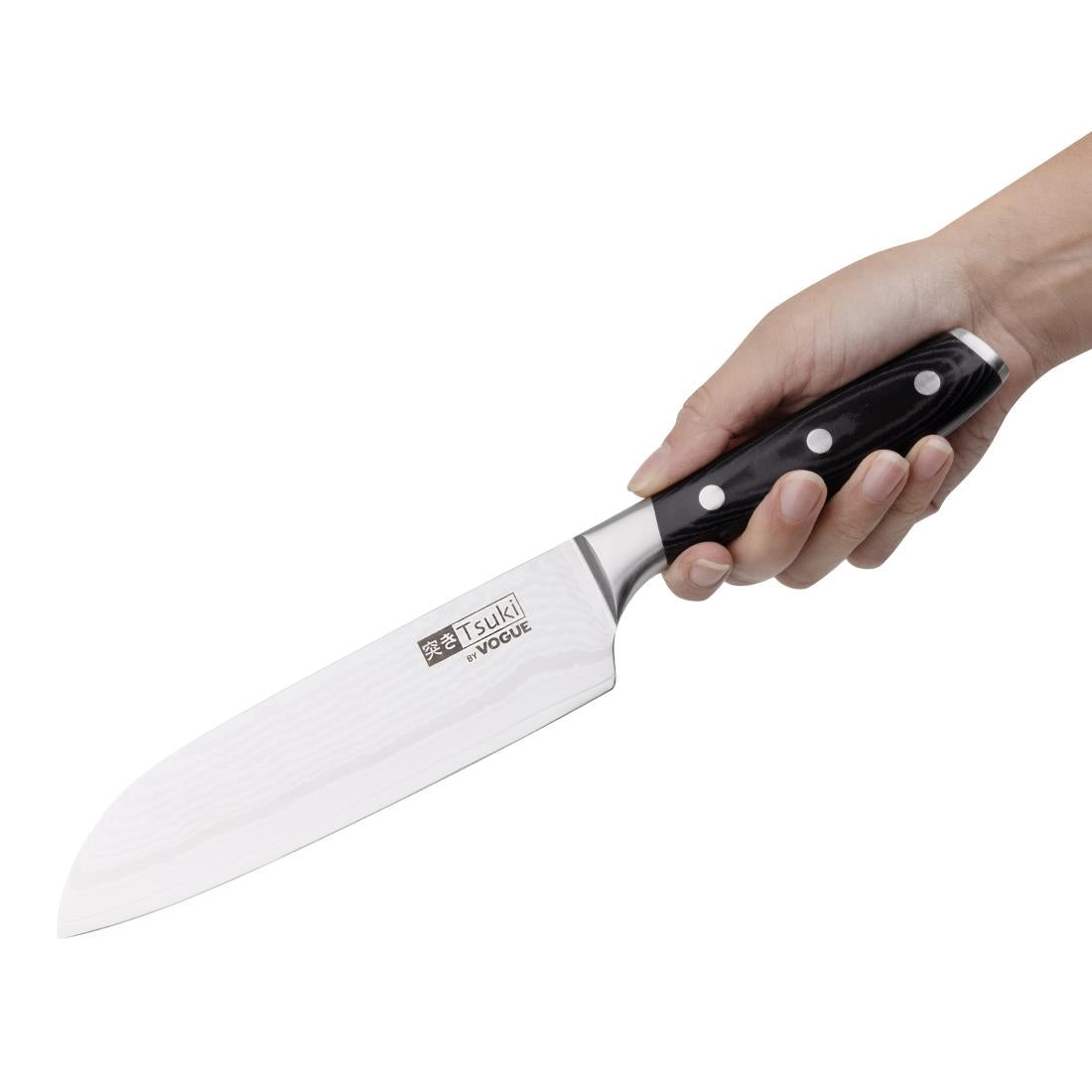 Vogue Tsuki Series 7 Santoku Knife Black 175mm - CF844