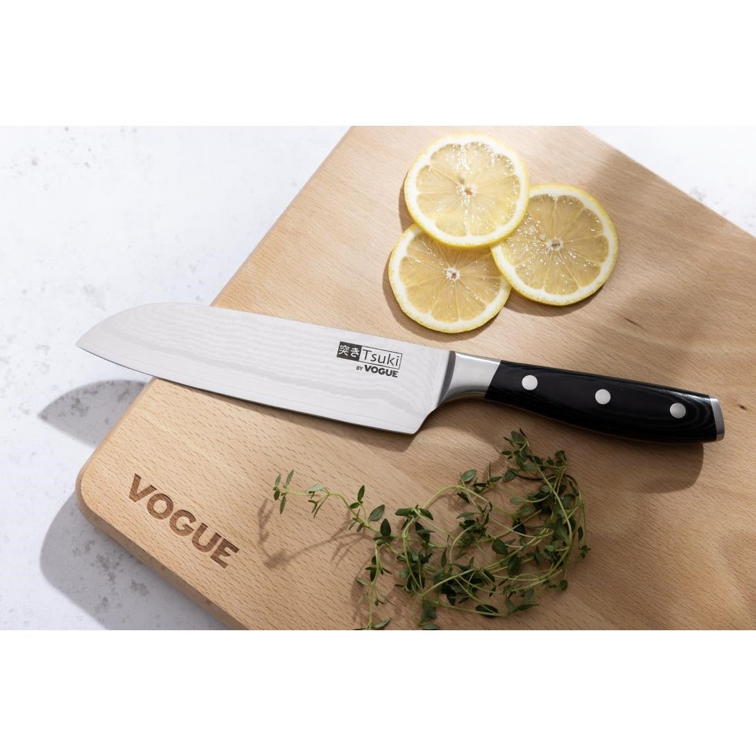 Vogue Tsuki Series 7 Santoku Knife Black 14.3cm - CF845