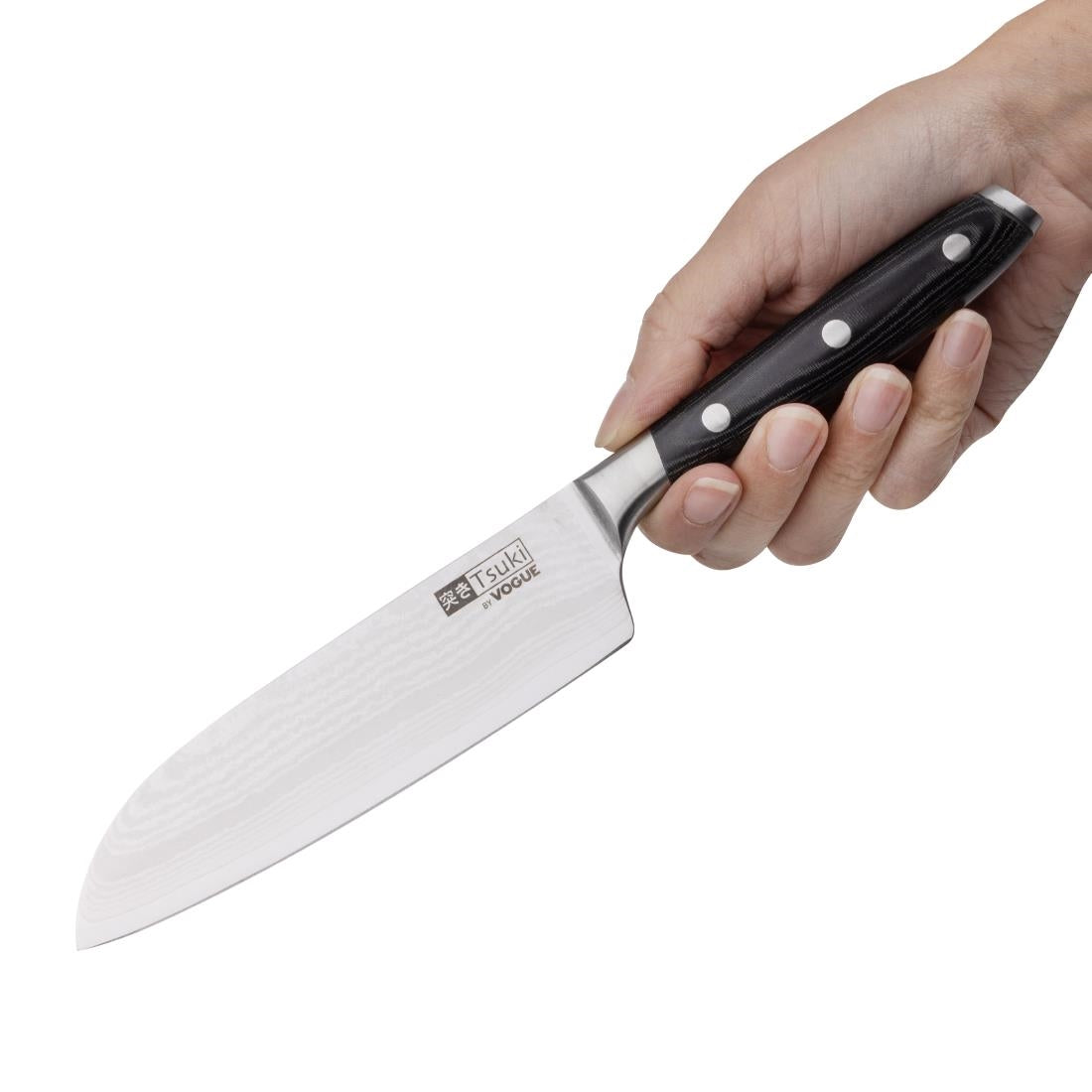Vogue Tsuki Series 7 Santoku Knife Black 14.3cm - CF845