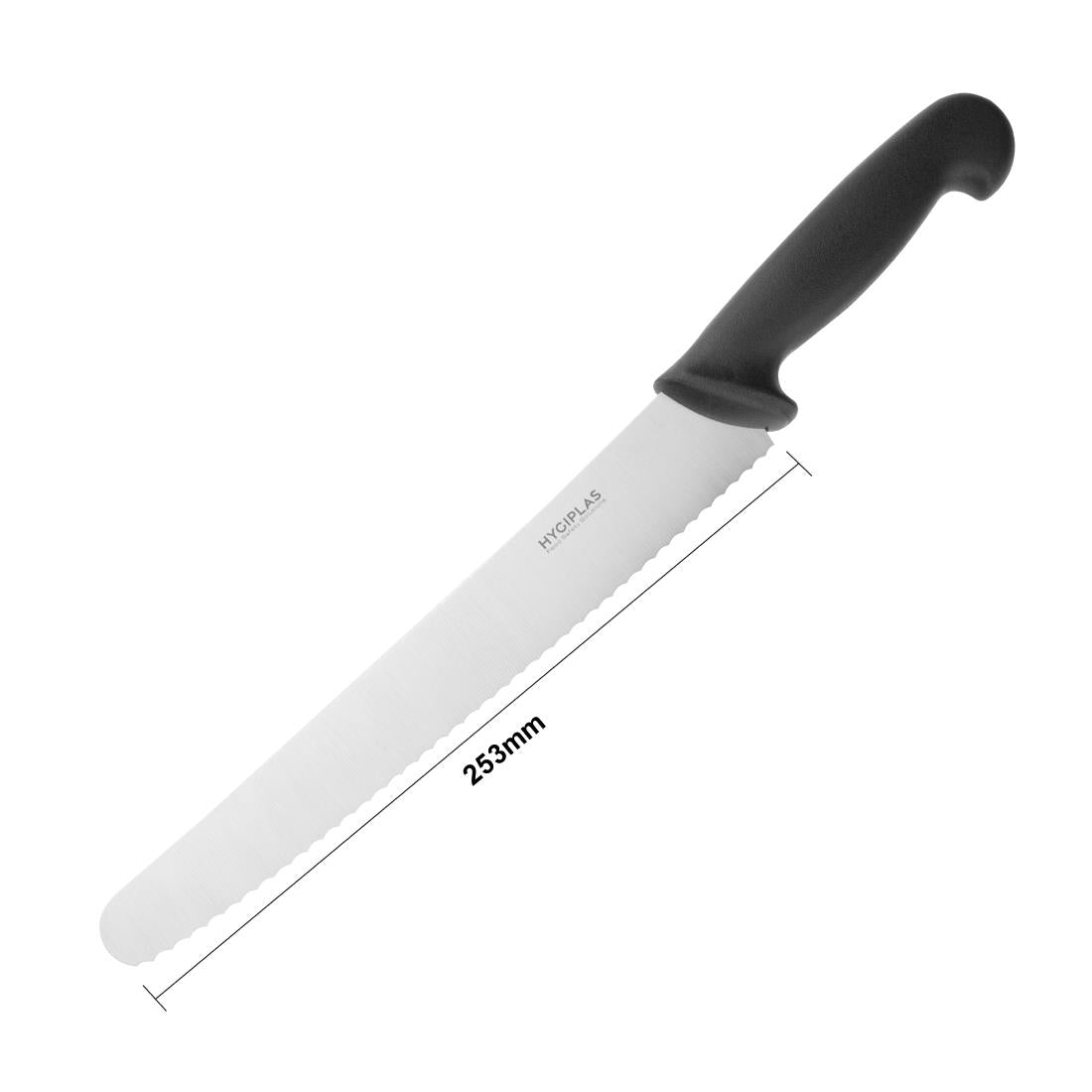 Hygiplas Serrated Pastry Knife Black 255mm - CF895