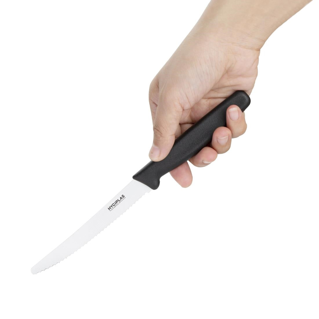 Hygiplas Serrated Tomato Knife Black 100mm - CF897