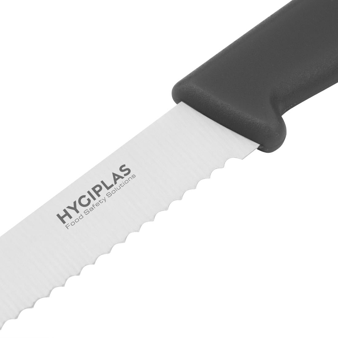 Hygiplas Serrated Tomato Knife Black 100mm - CF897