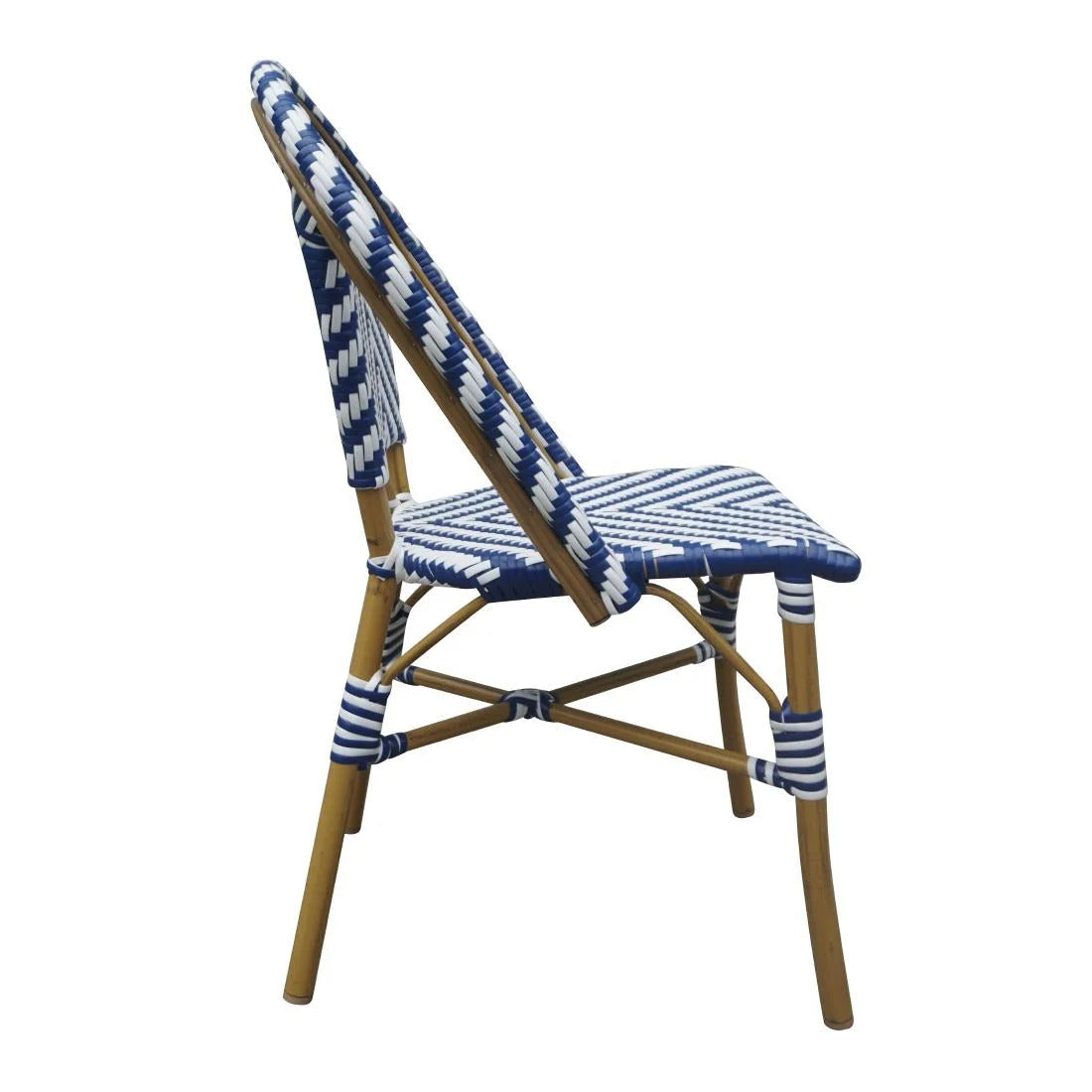 Bolero Parisian Style Rattan Side Chair Blue (Pack of 2) - CH110