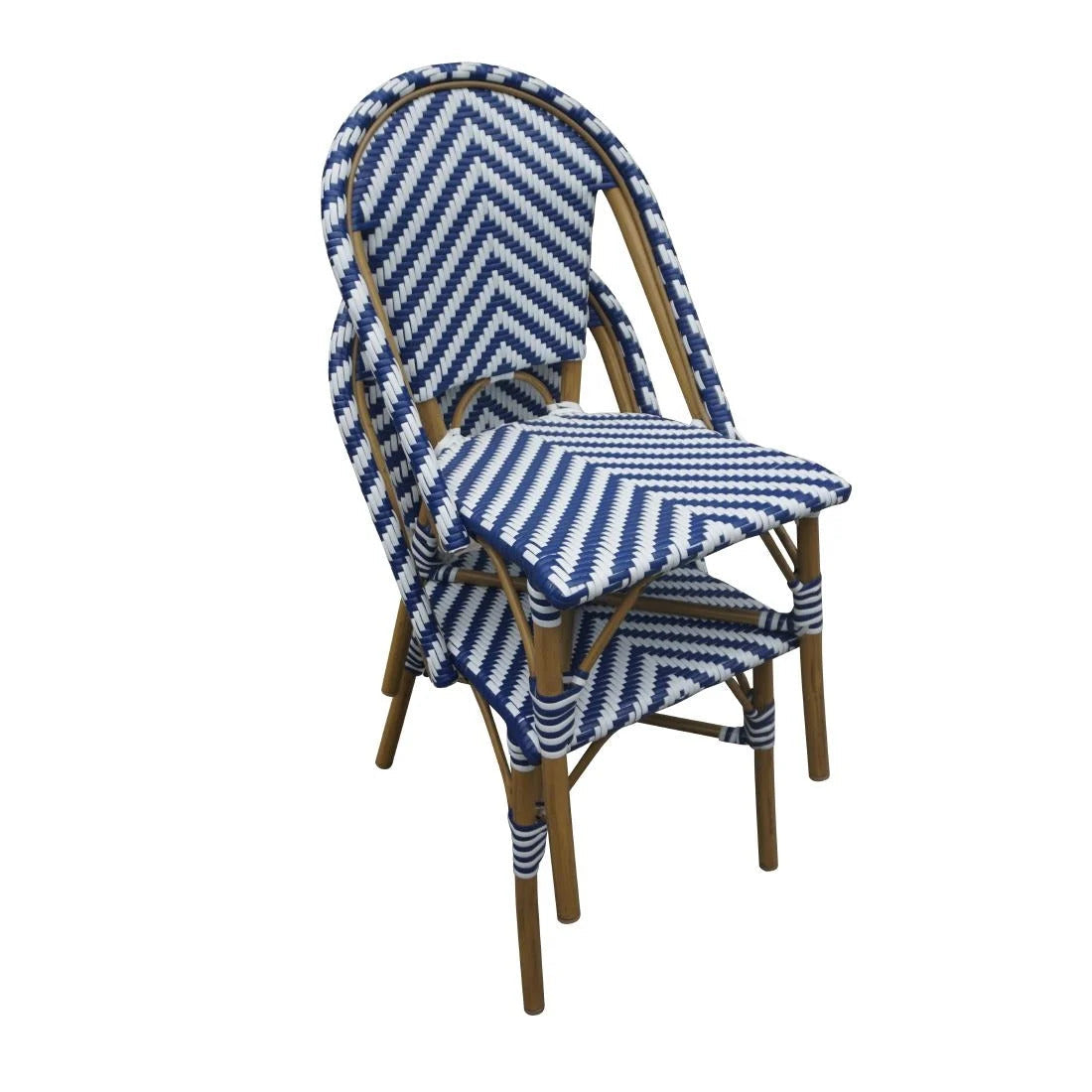 Bolero Parisian Style Rattan Side Chair Blue (Pack of 2) - CH110