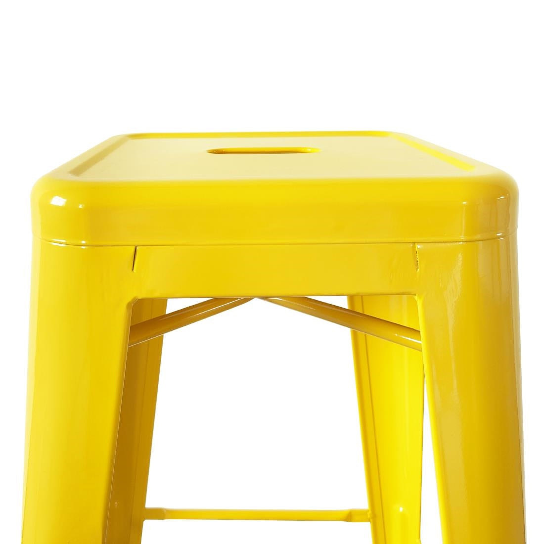 Bolero Bistro Metal High Bar Stool Yellow (4 Pack) - CH999