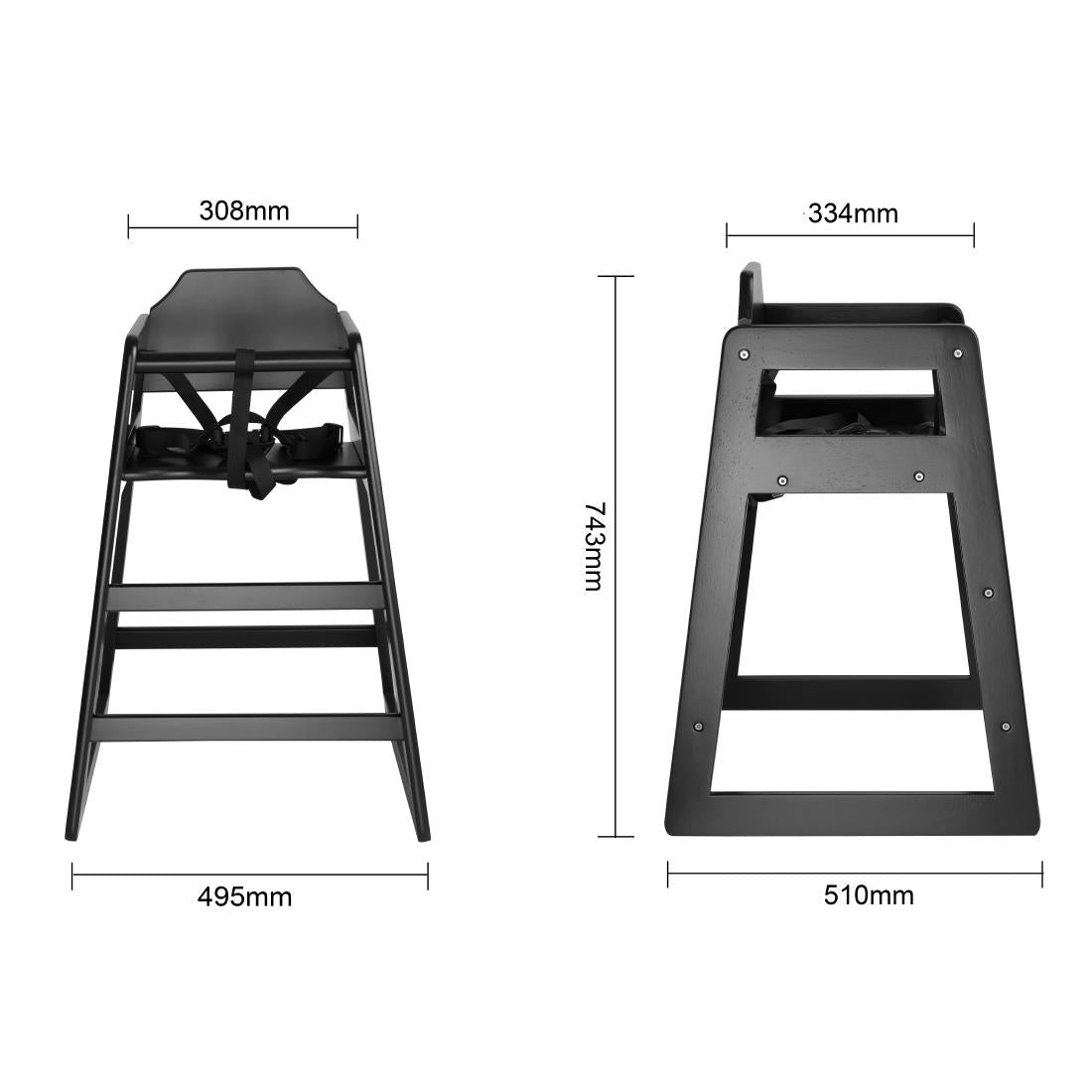 Bolero Wooden High Chair - CJ588