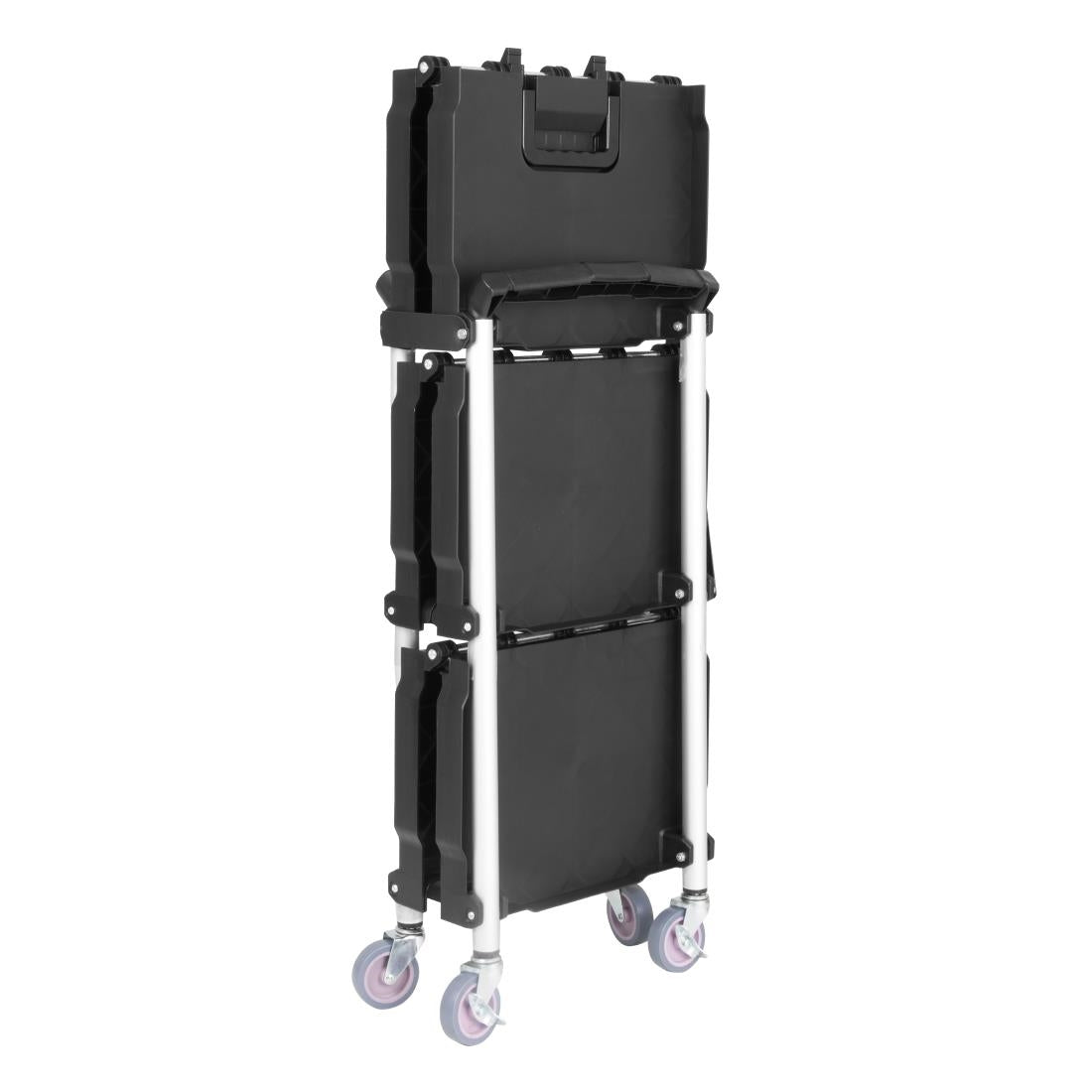 Vogue 3 Tier PP Folding Trolley Black Small - CK113