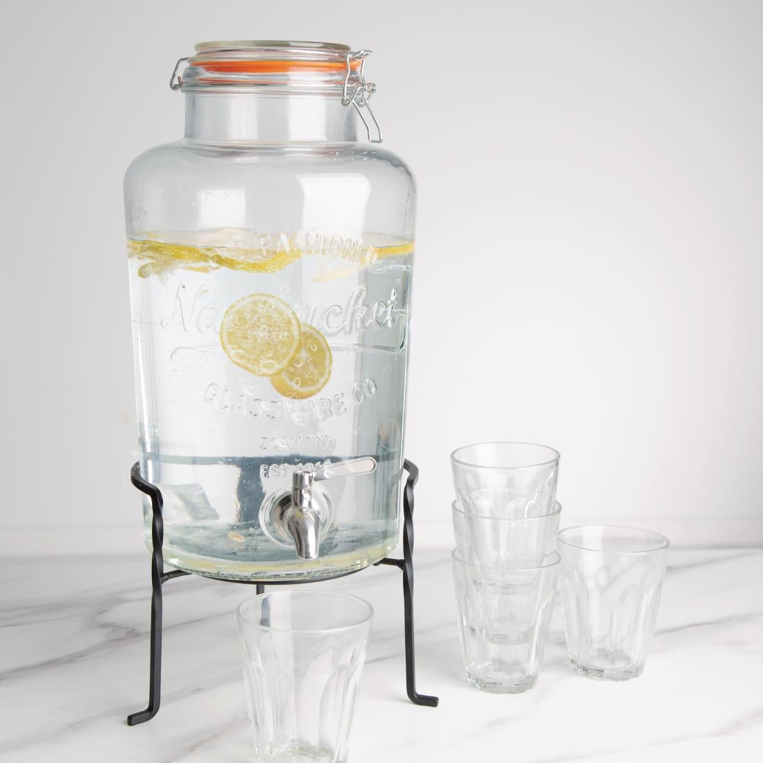 Olympia Nantucket Style Drink Dispenser with Wire Stand 8.5Ltr - CK939