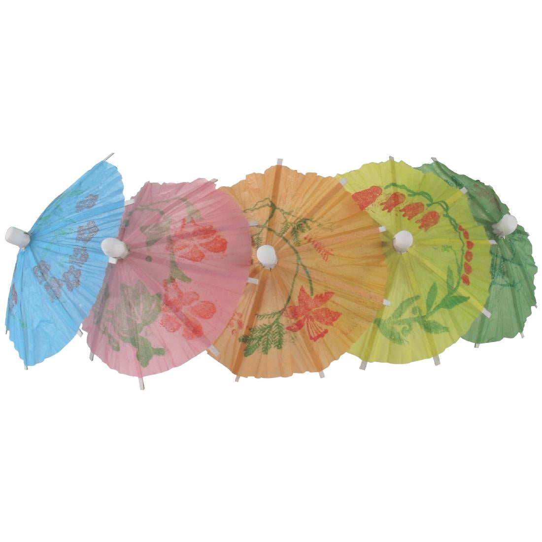 Fiesta Recyclable Paper Umbrellas Mixed Colours Pack of 144 - CL443