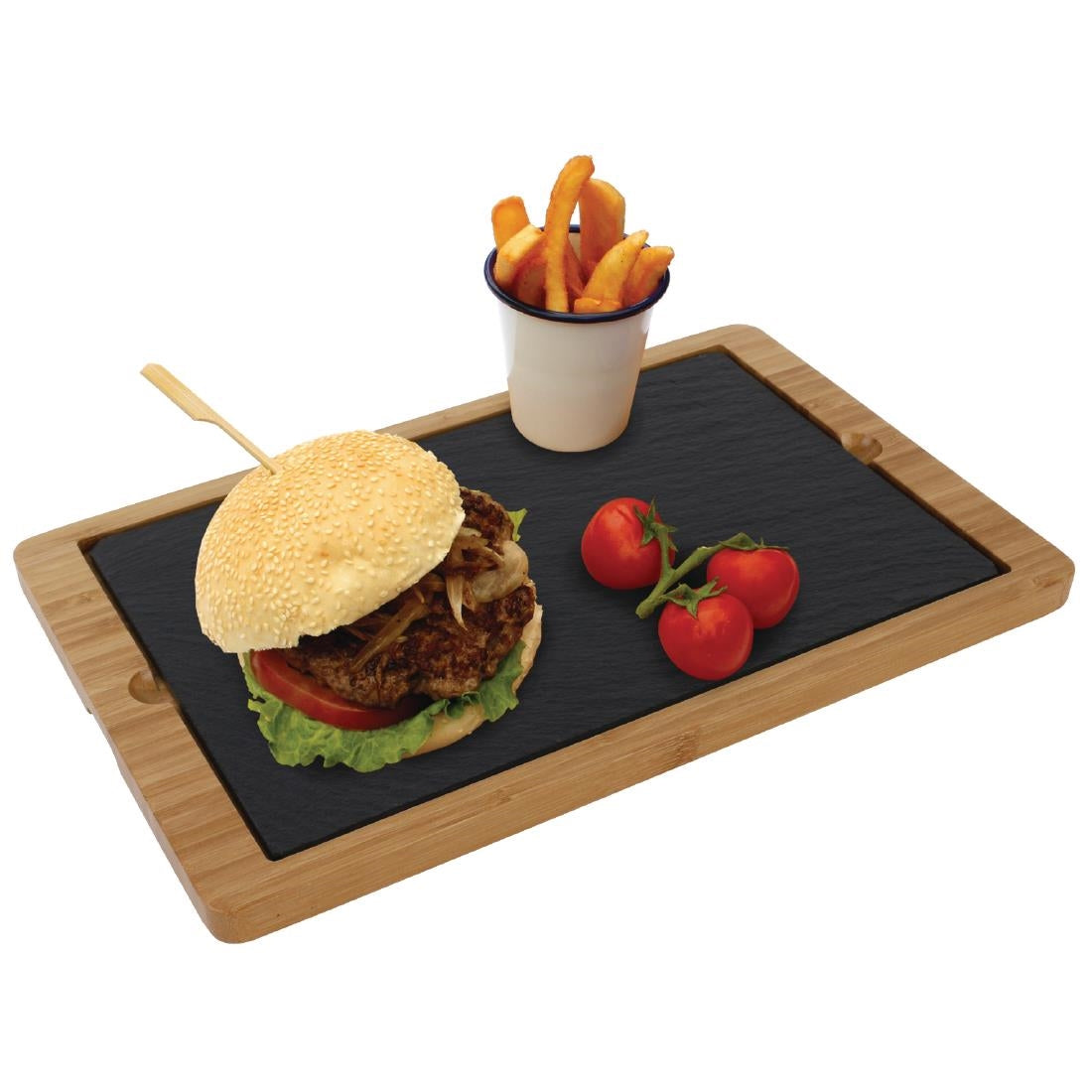 Olympia Smooth Edged Slate Platters 280 x 180mm (2 Pack) - CM063