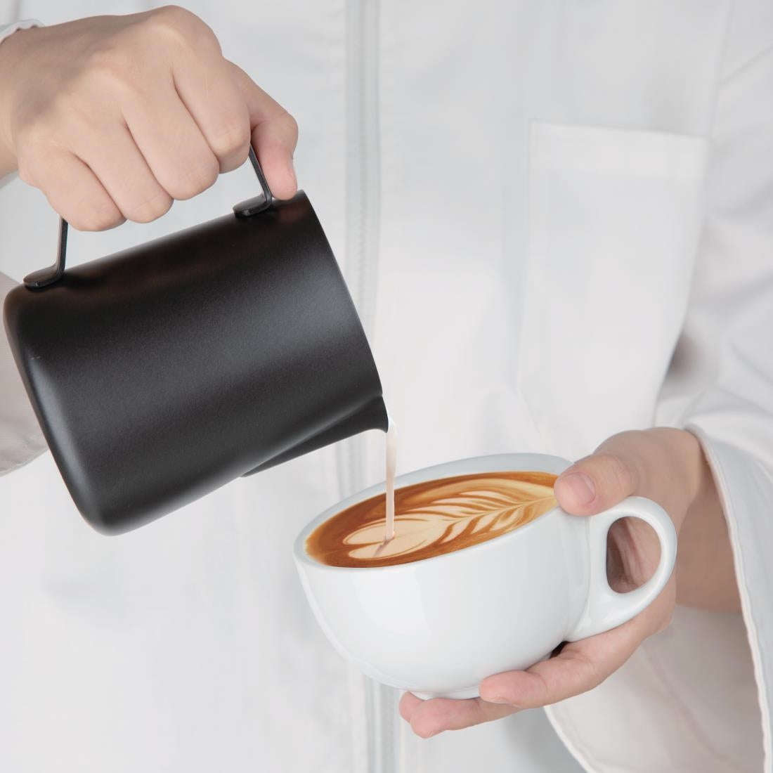 Olympia Black Non-Stick Milk Frothing Jug 570ml - CM607