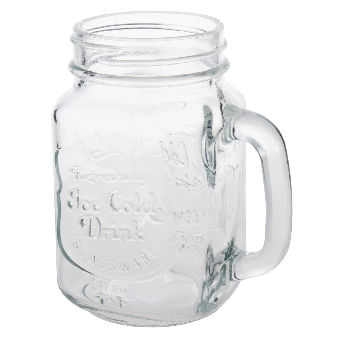Olympia Glass Handled Mason Jars - 470ml (Pack 12) - CM698
