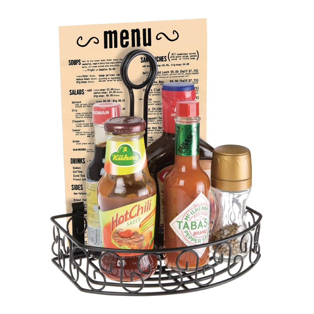 Olympia Wire Condiment Holder With Menu Clip - CN851