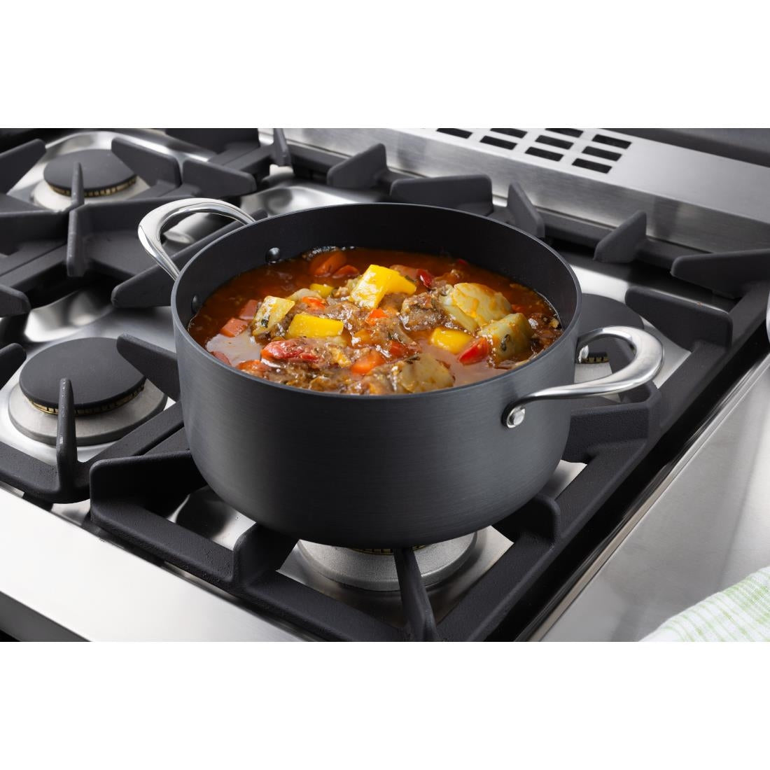 Vogue Anodised Aluminium Non-Stick Casserole Pan 240mm - CN950