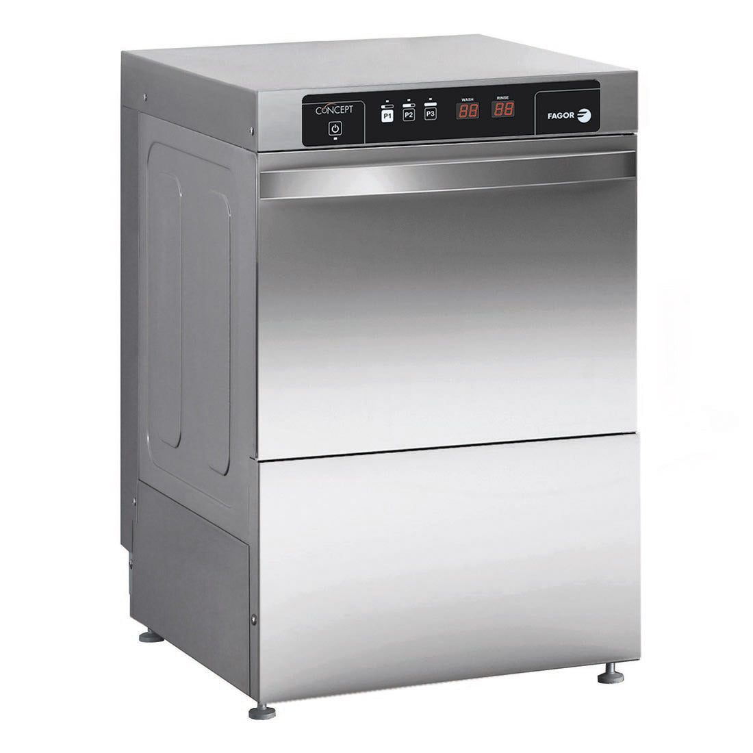 CLEARANCE - Fagor EVO-CONCEPT glass washer with drain pump and detergent & rinse dispenser cold rinse - CO-402BDD-VIC1012