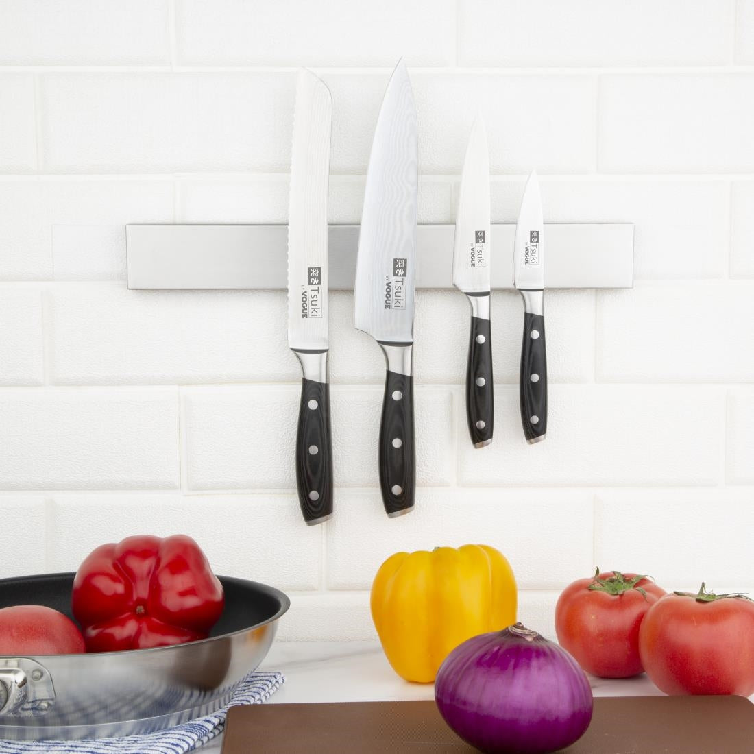 Vogue Stainless Steel Magnetic Knife Rack 450mm - CP118