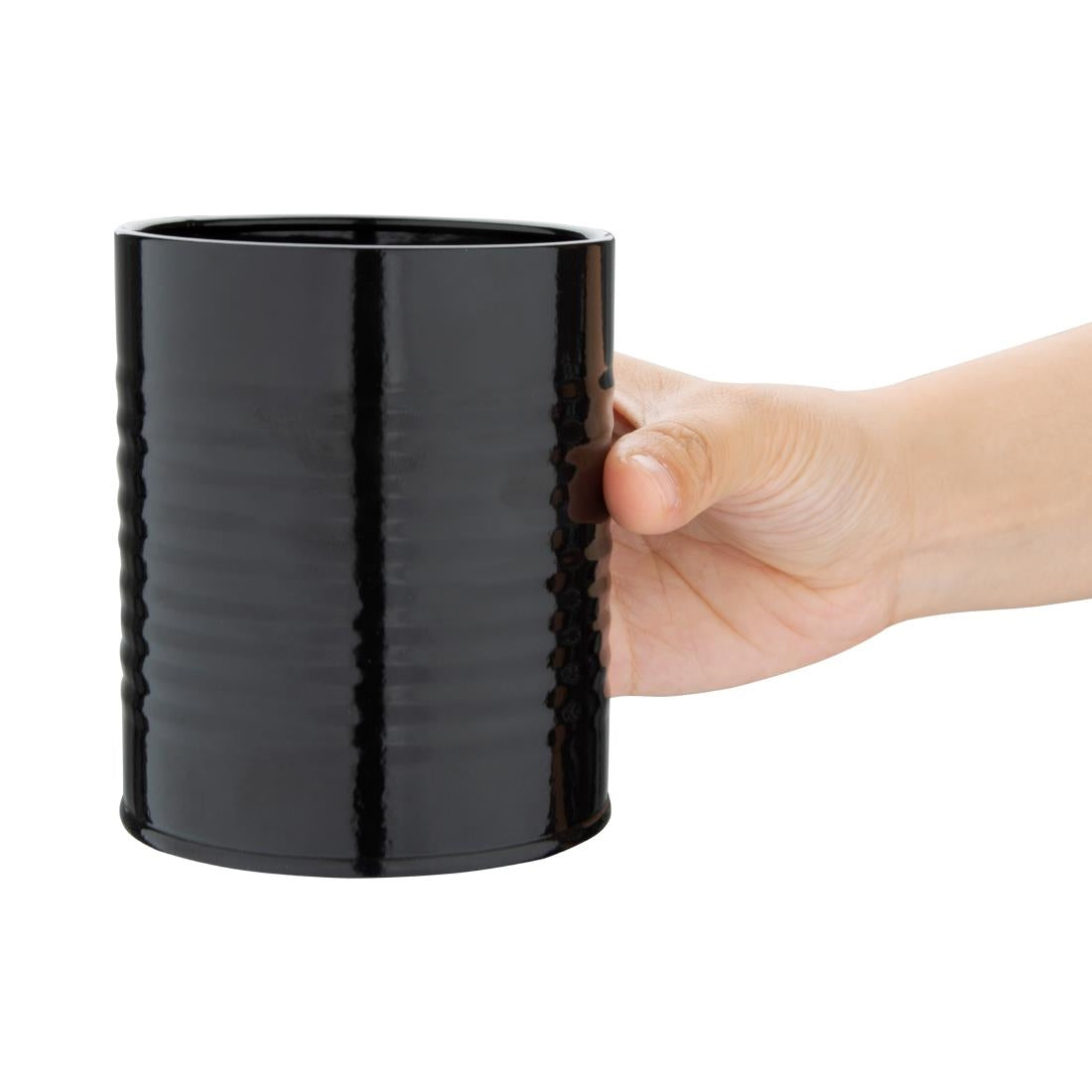 Olympia Tin Can Table Tidy Black - 110(H)x90(W)mm - CP498