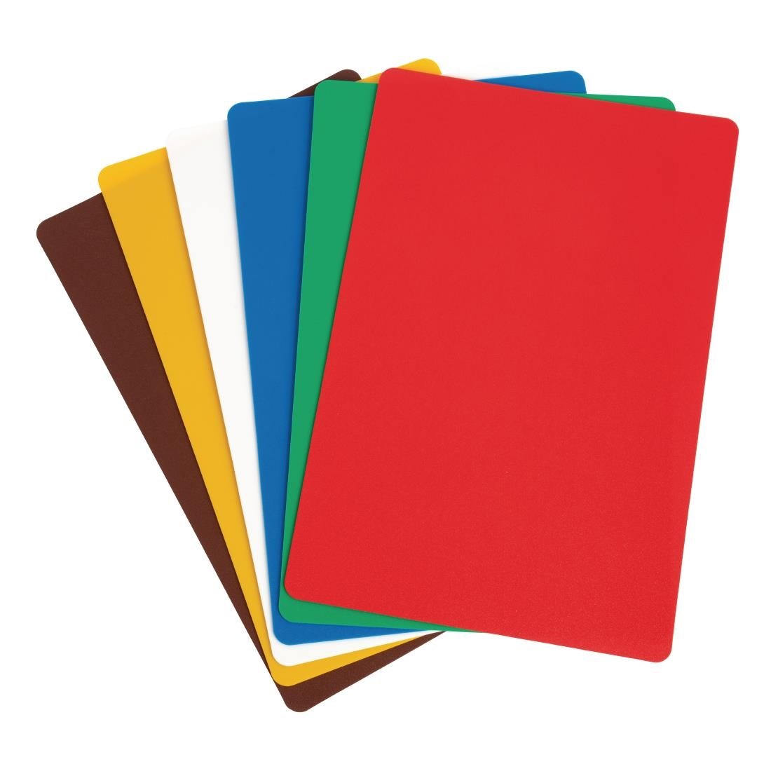 Hygiplas Pack of 6 Colour Coded Chopping Mat Set - 300x450mm - CP520