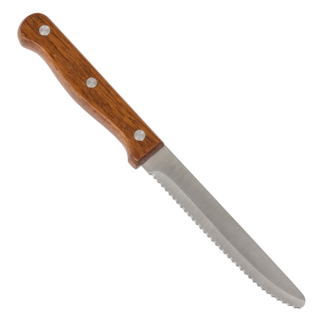 Olympia Rounded Steak Knives Wood (12 Pack) - CS717
