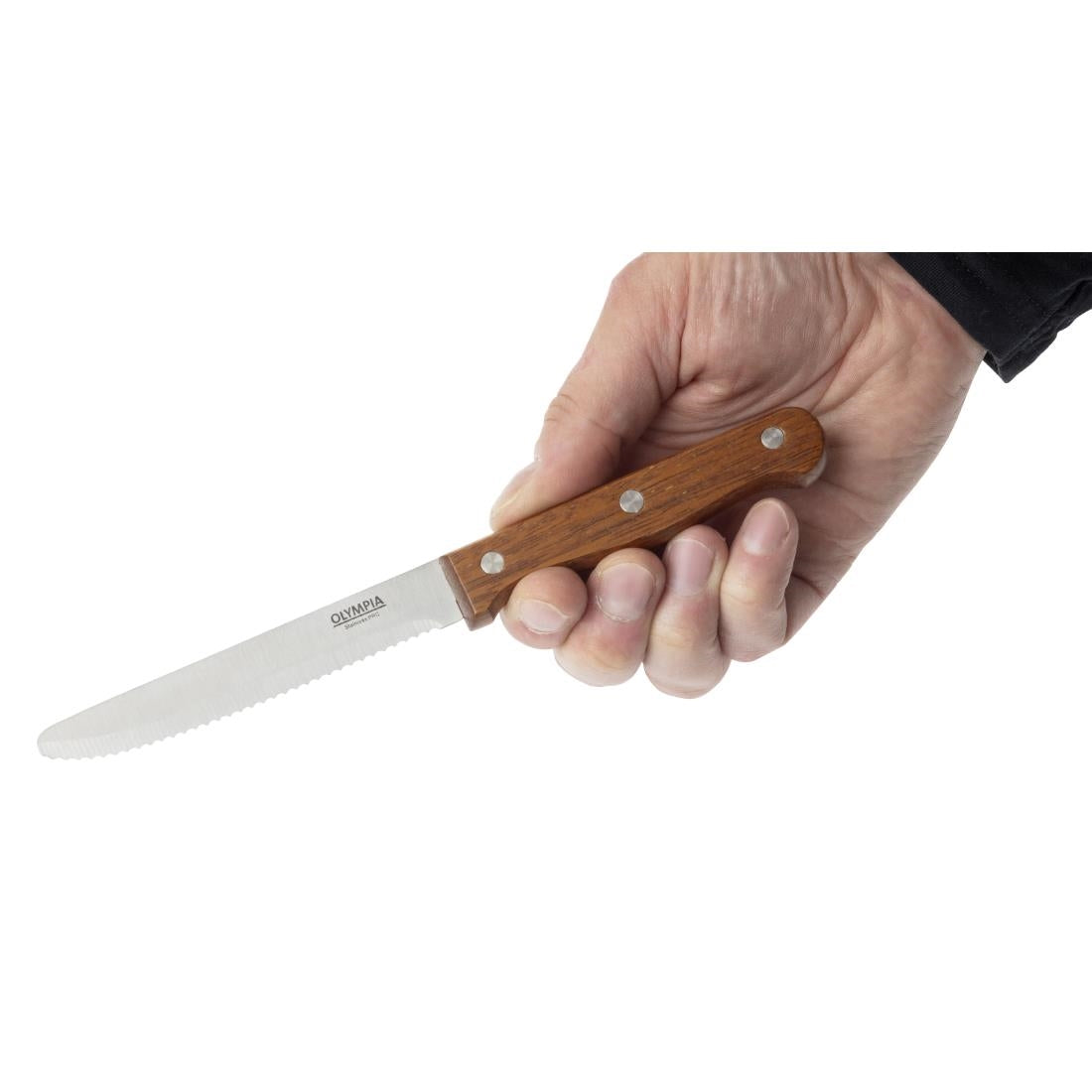 Olympia Rounded Steak Knives Wood (12 Pack) - CS717