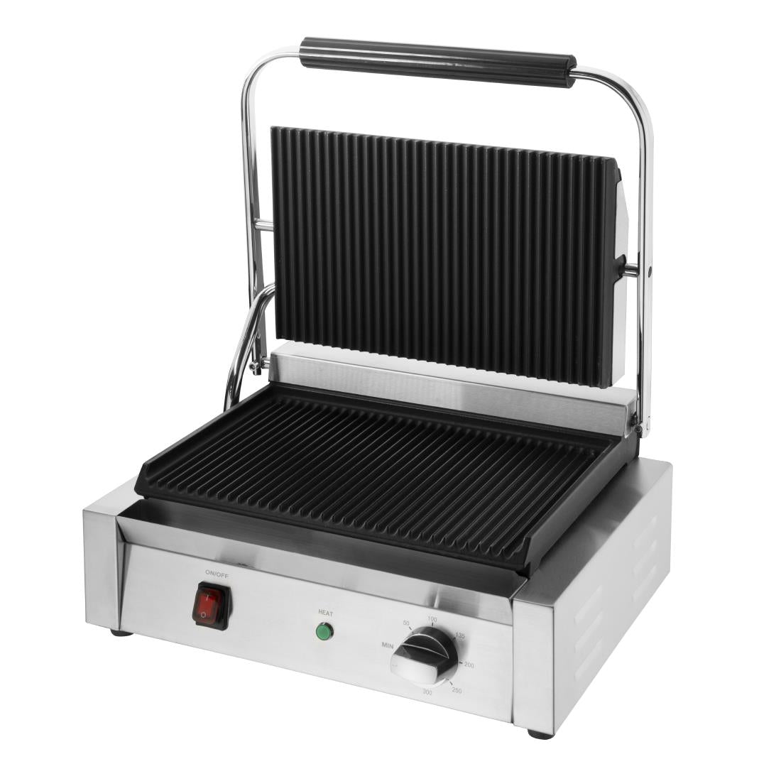 Apuro Bistro Large Ribbed Contact Grill - CU602-A