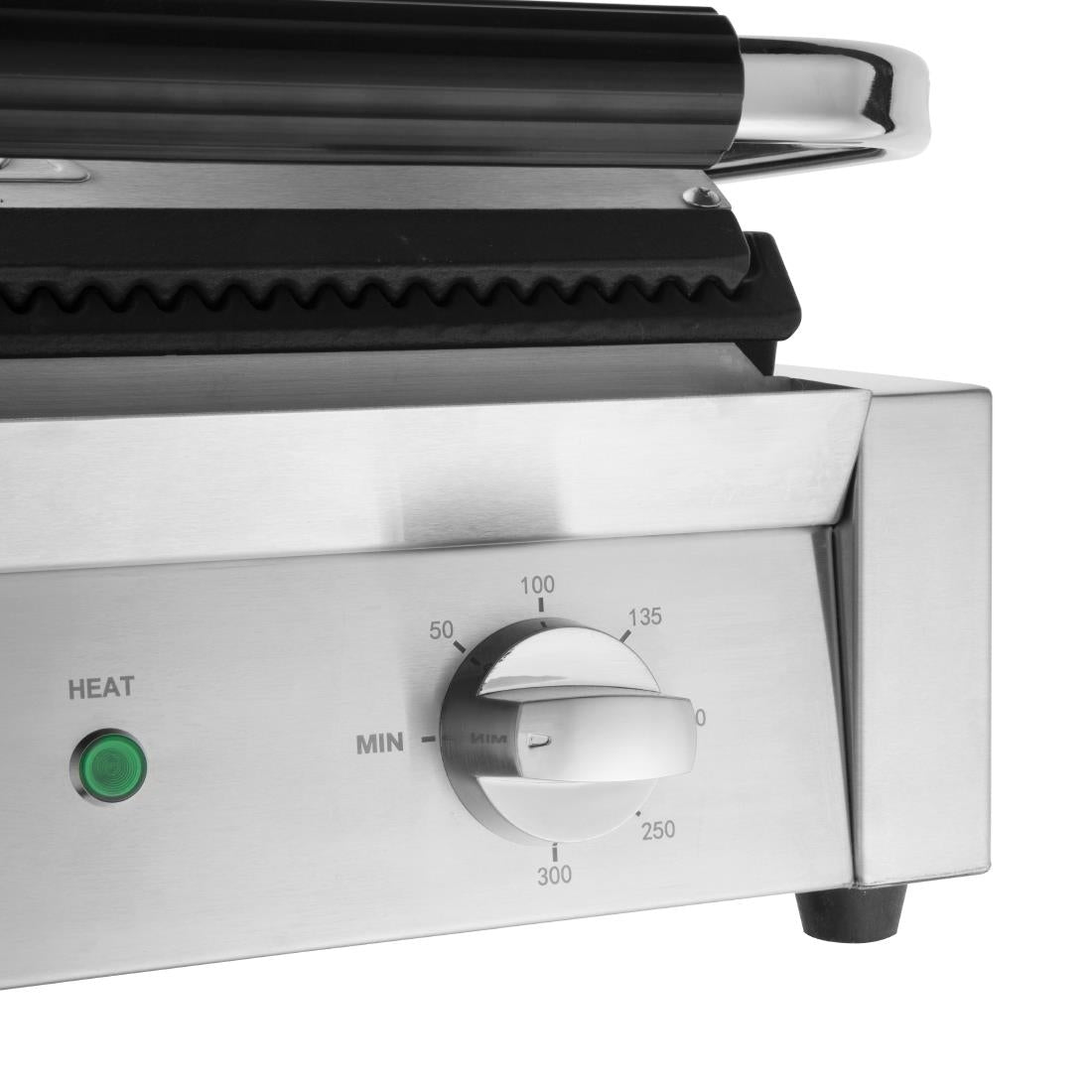 Apuro Bistro Large Ribbed Contact Grill - CU602-A