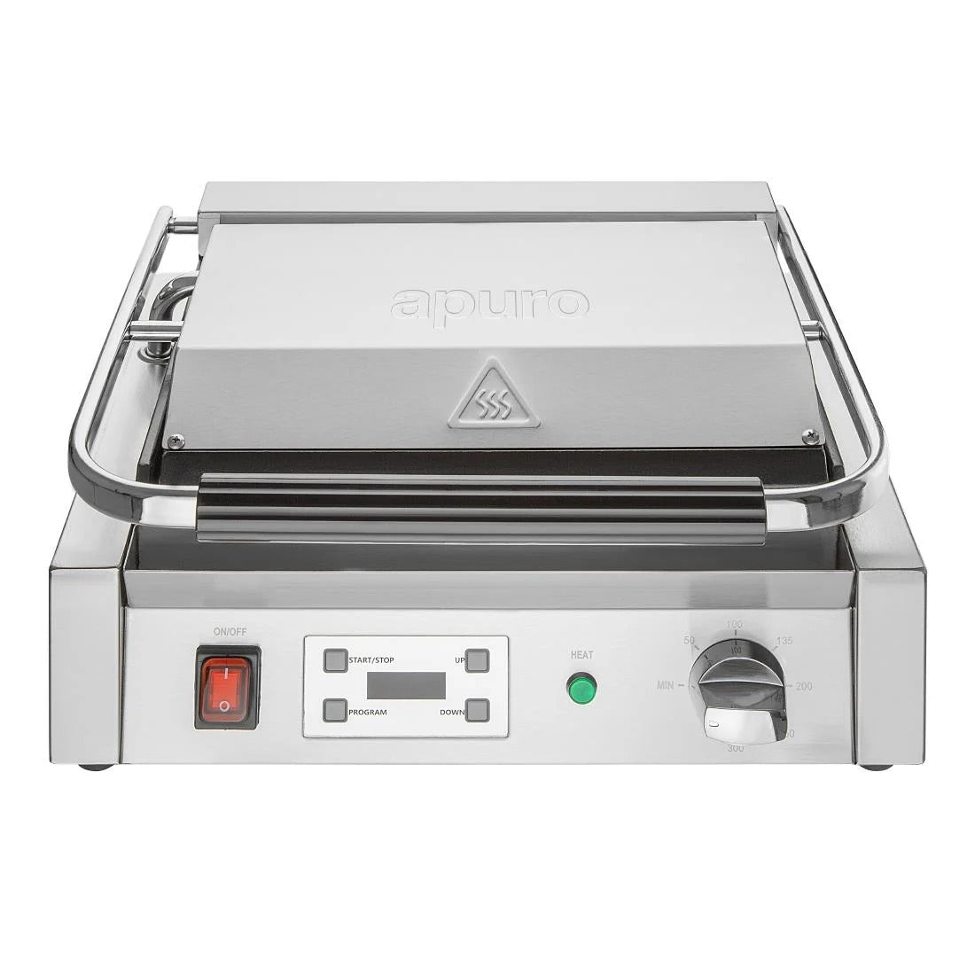 Apuro Large Contact Grill Flat Plates with Timer - CU607-A
