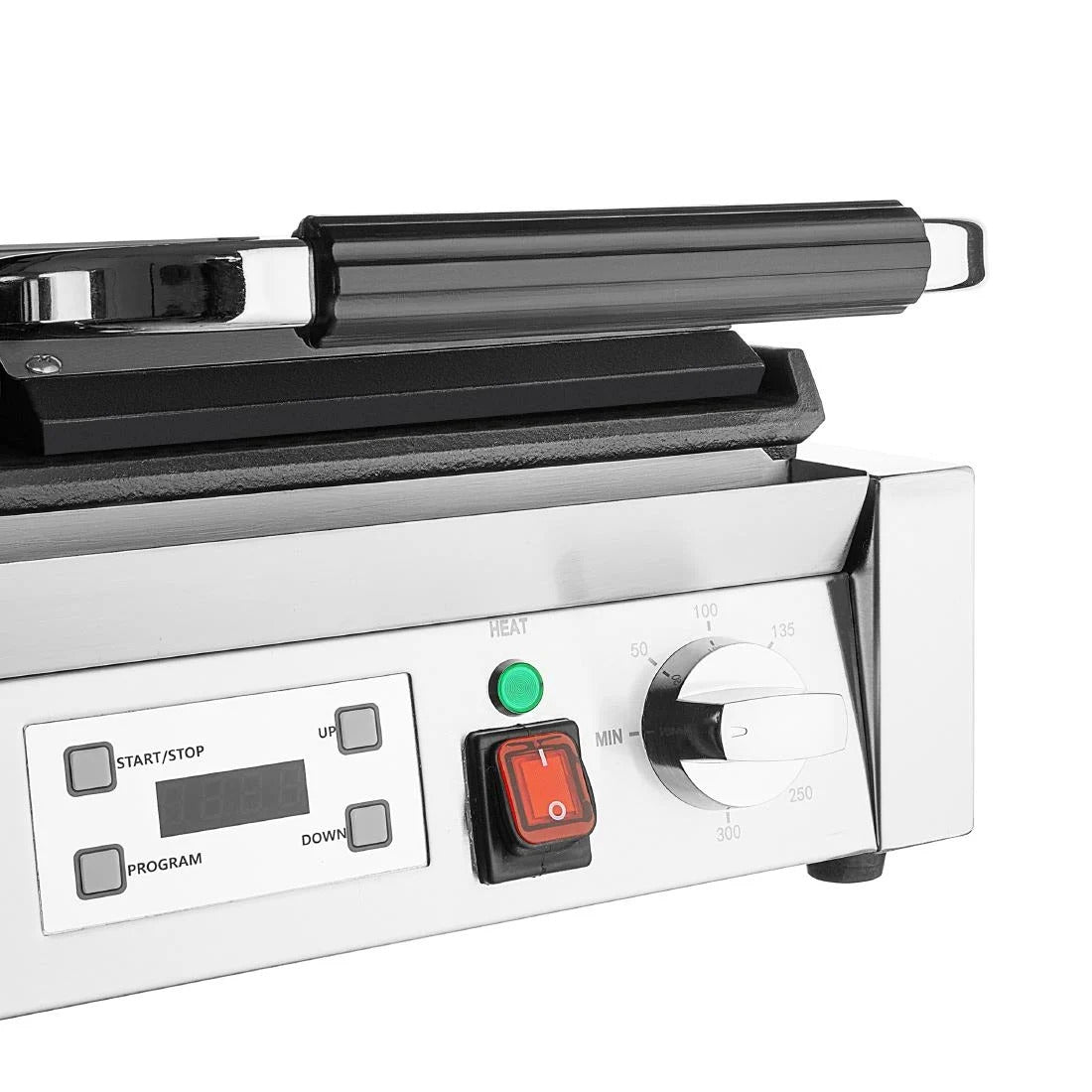 Apuro Double Half Ribbed Contact Grill - CU613-A