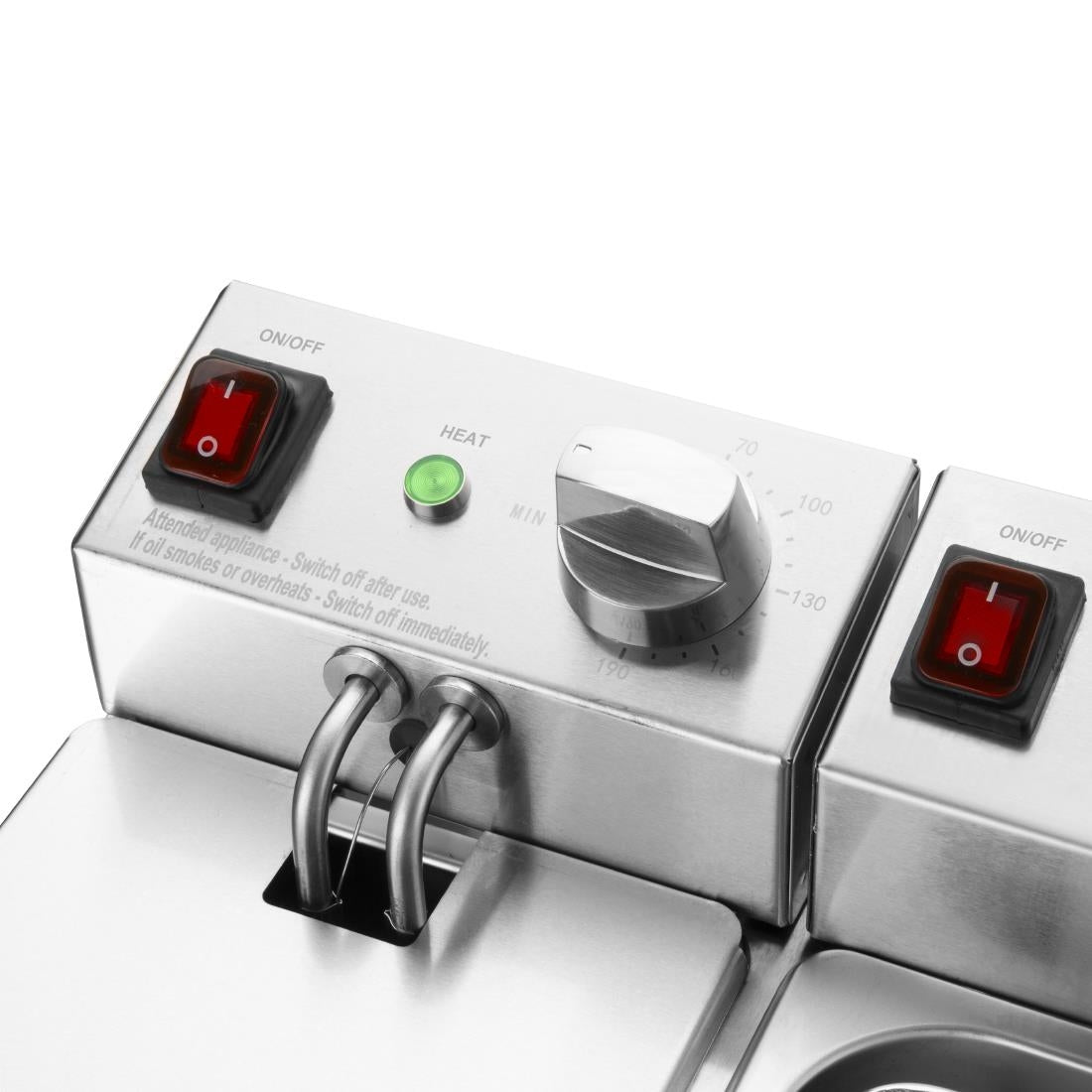 Apuro Twin Tank Twin Basket 2x3Ltr Countertop Fryer 2x2kW - CU615-A