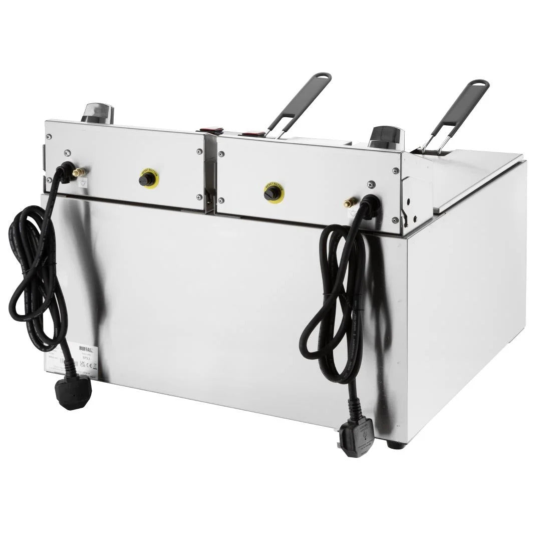 Apuro Twin Tank Electric Fryer with Timer - 2x8Ltr - 2x2.9kW - CU621-A