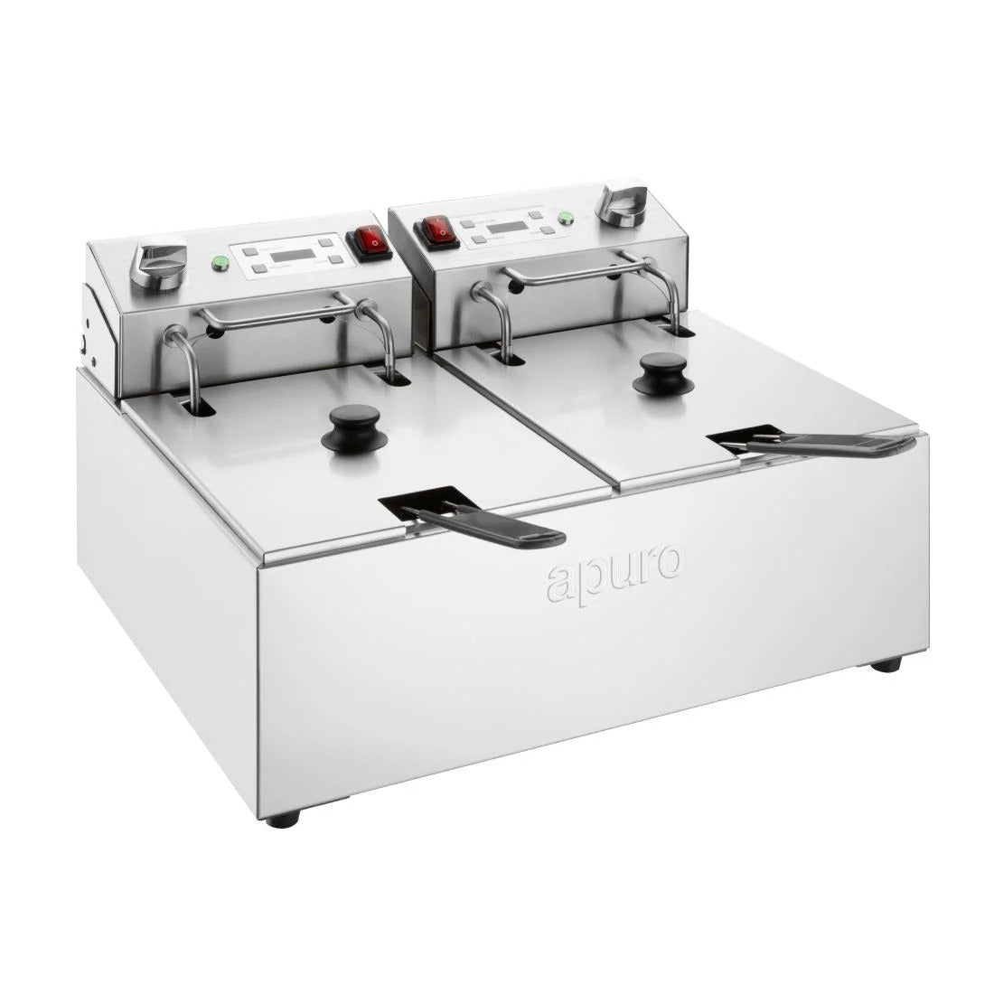 Apuro Double Electric Fryer with Timer 2x5Ltr - CU624-A