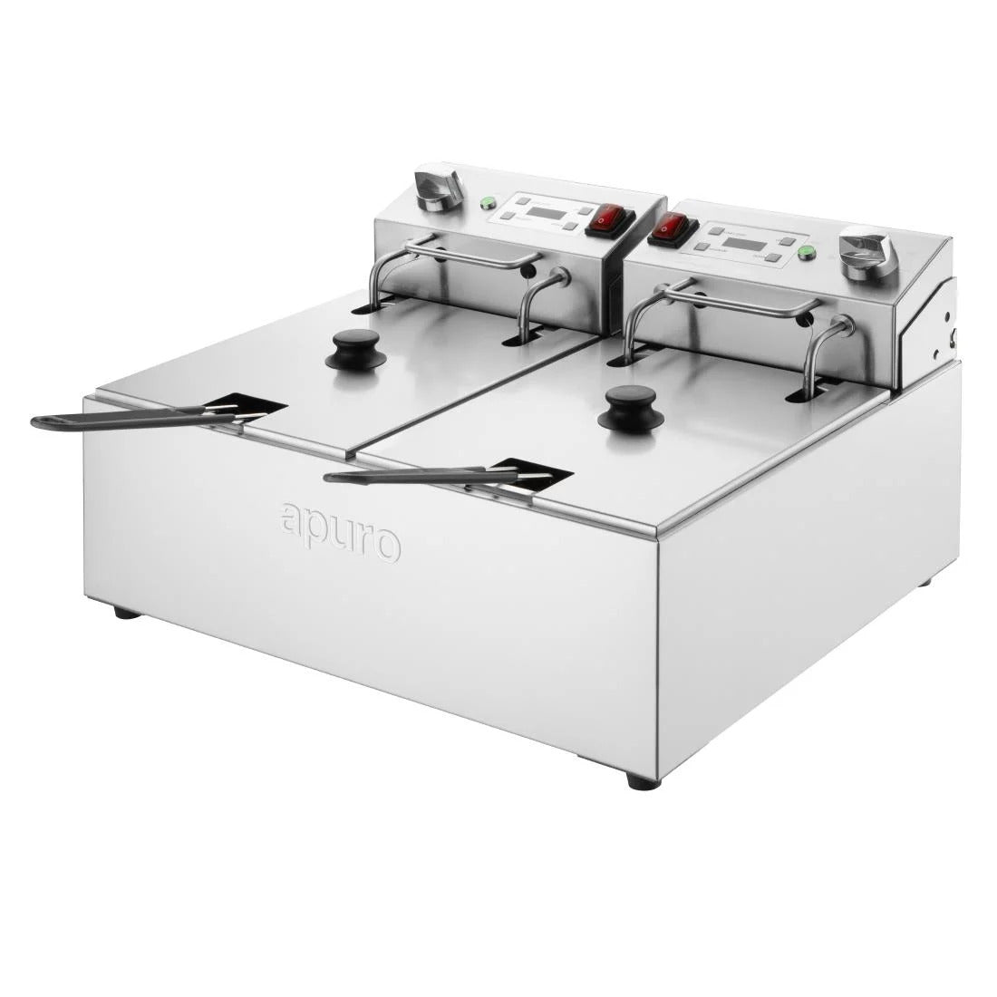 Apuro Double Electric Fryer with Timer 2x5Ltr - CU624-A