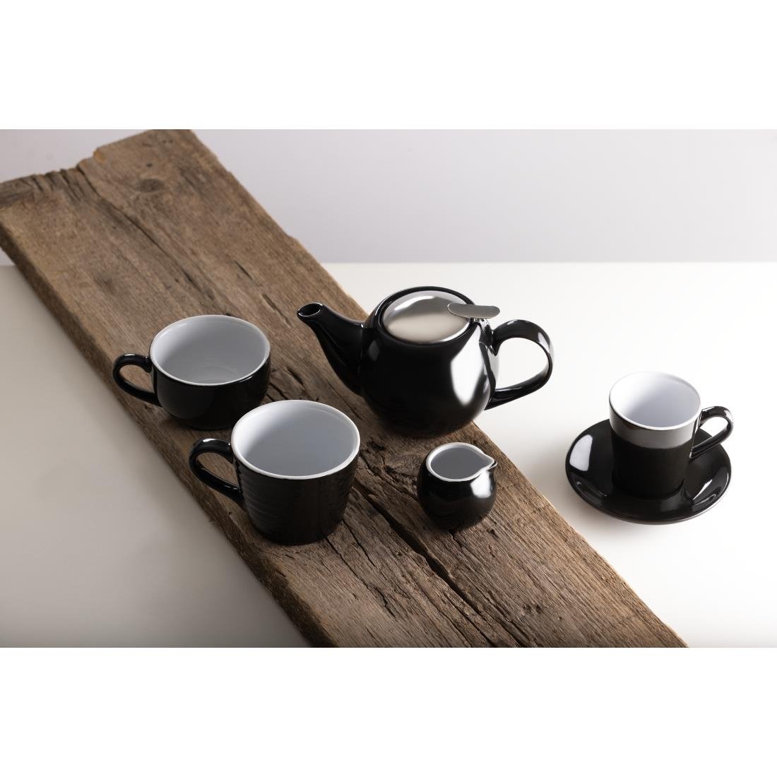 Olympia Cafe Aroma Mug Black - 340ml (6 Pack) - CU959