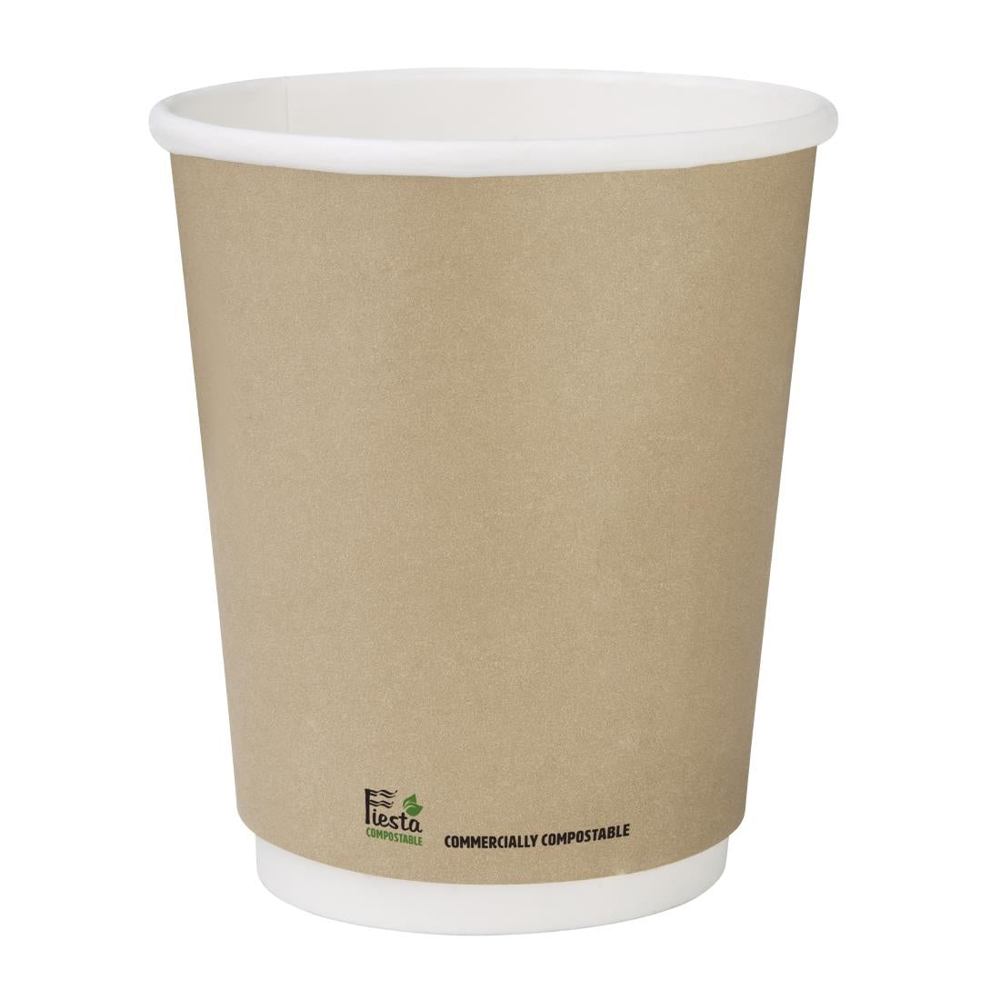 Fiesta Compostable Coffee Cups Double Wall 225ml (Pack of 500) - CU984