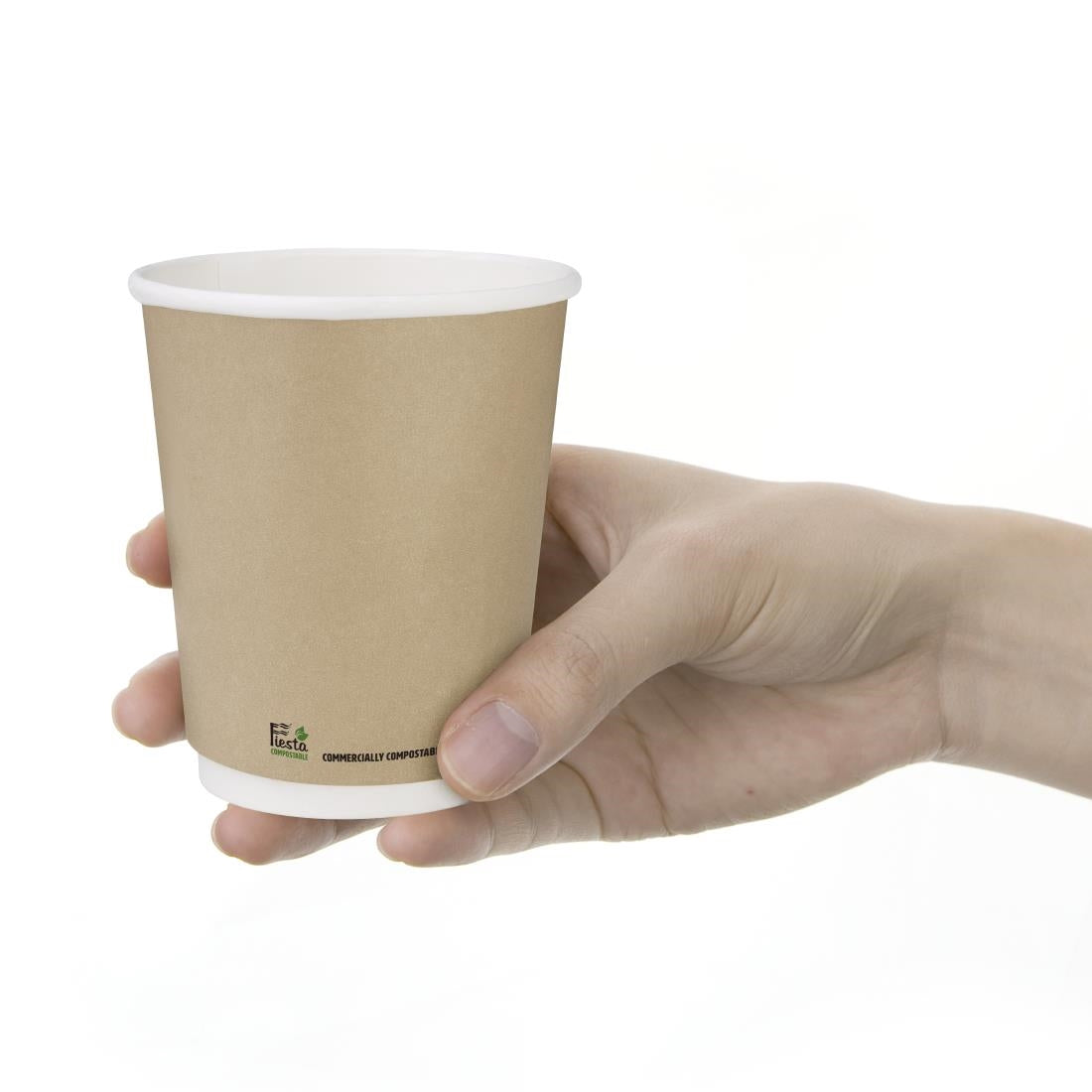 Fiesta Compostable Coffee Cups Double Wall 225ml (Pack of 500) - CU984