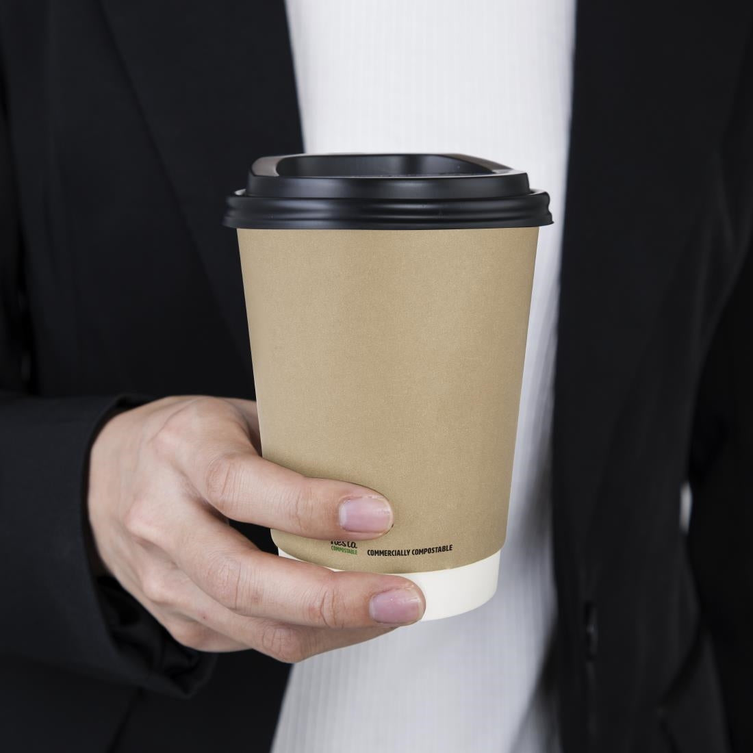 Fiesta Compostable Coffee Cups Double Wall 340ml (25 Pack) - CU987