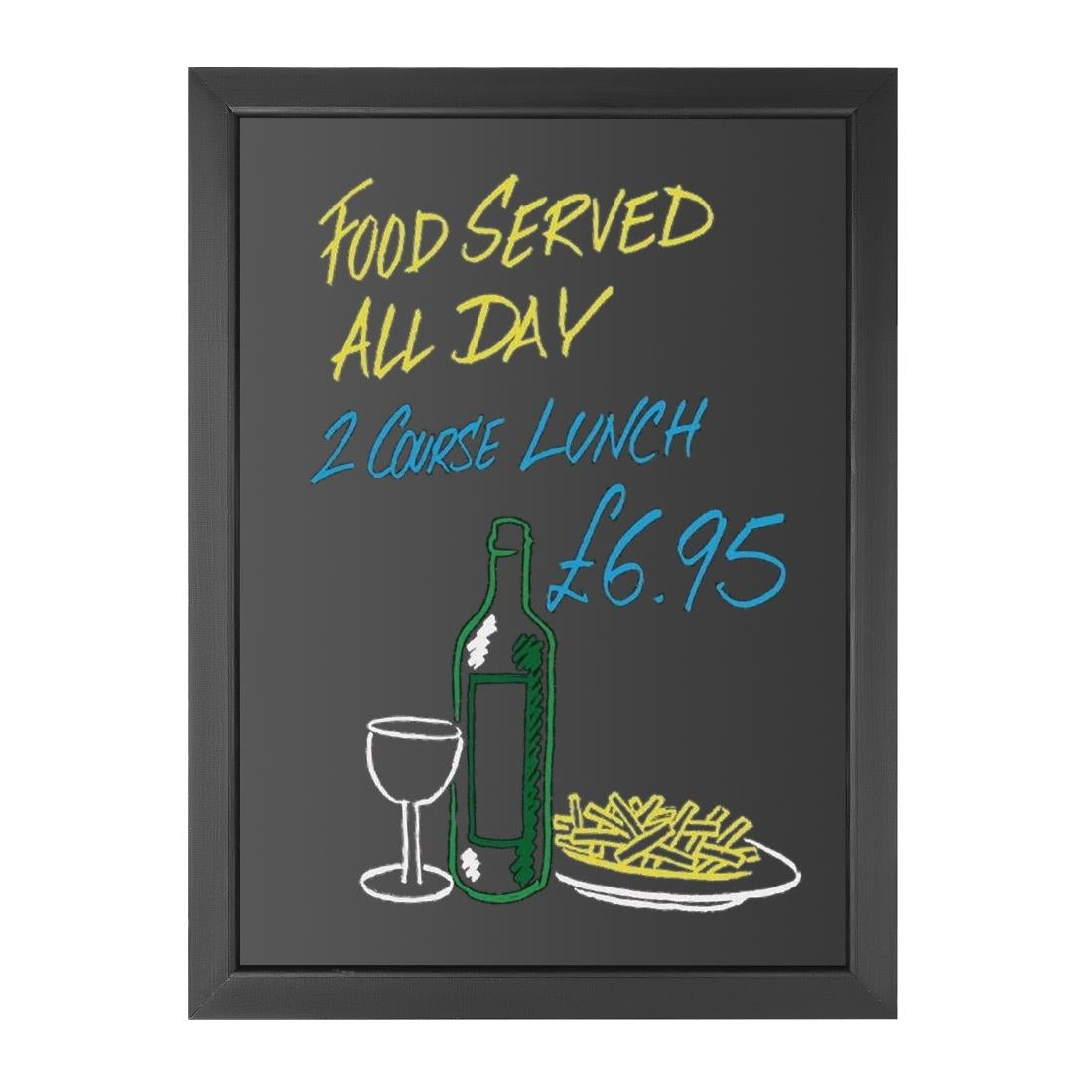 Olympia Wallboard Black Wooden Frame 600x800mm - CU991