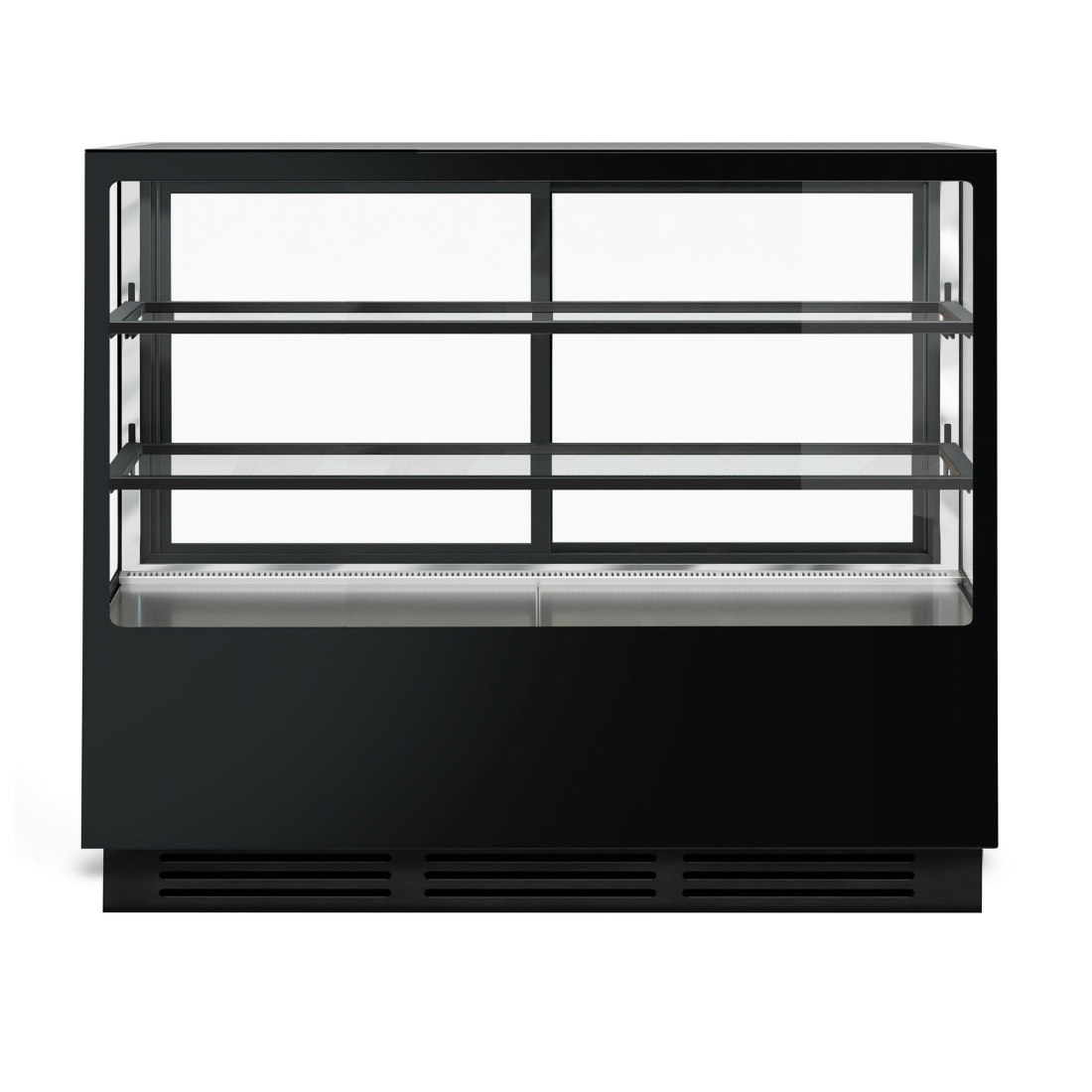 Bonvue Noir Tot 1500mm 2 Shelves Square Cake Display Cabinet - CVS150-2B