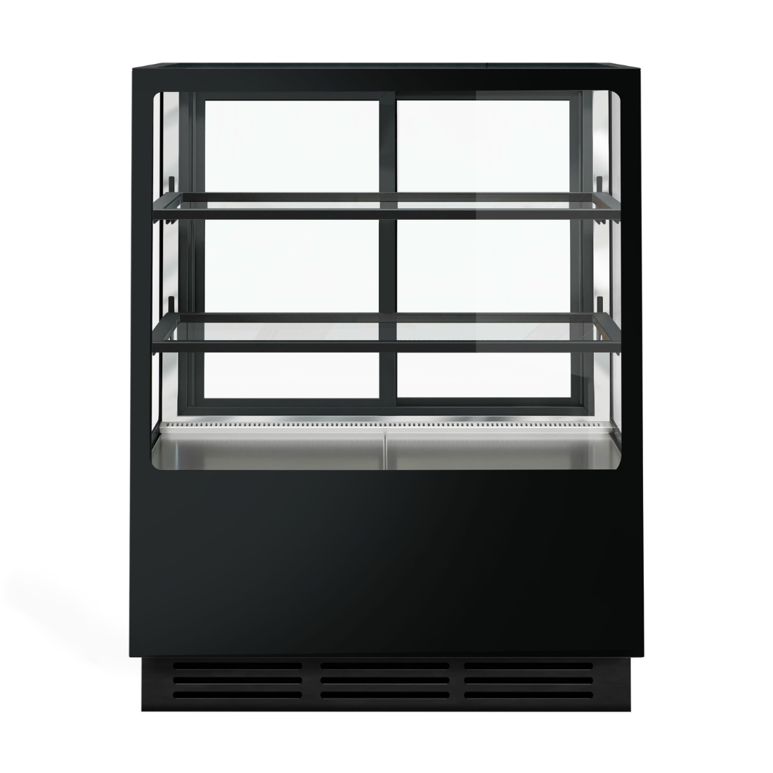 Bonvue Noir Tot 900mm 2 Shelves Square Cake Display Cabinet - CVS90-2B