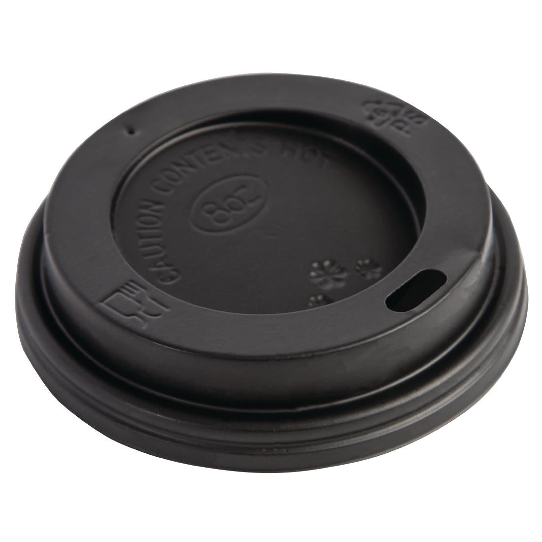 Fiesta Recyclable Coffee Cup Lids Black 225ml (Pack of 50) - CW715
