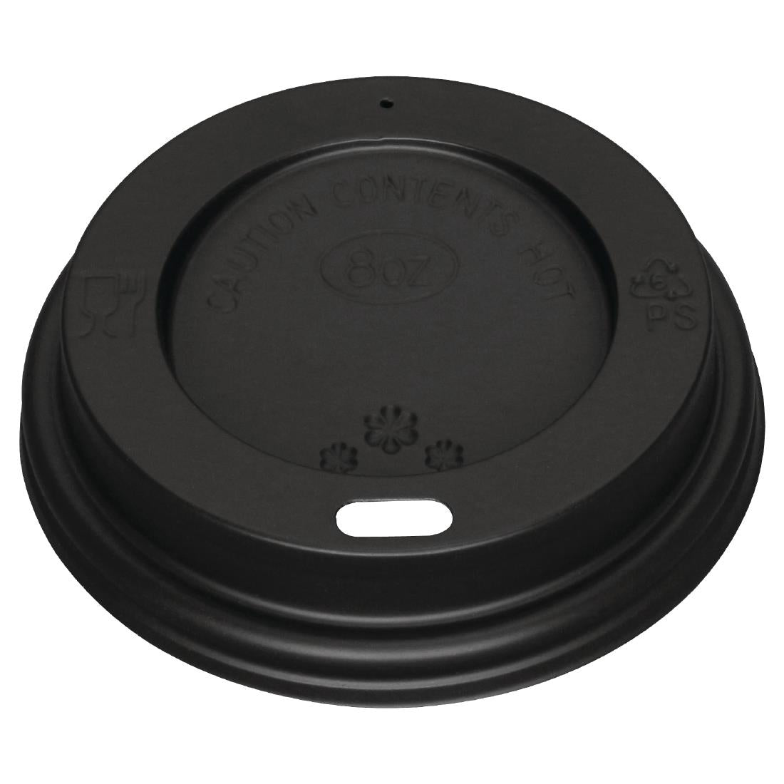 Fiesta Recyclable Coffee Cup Lids Black 225ml (Pack of 1000) - CW716