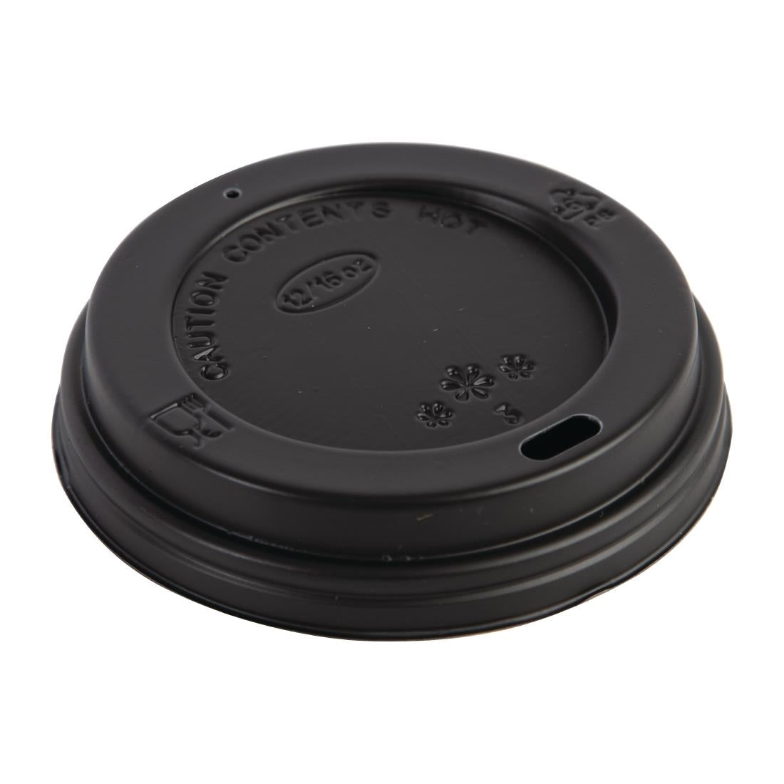Fiesta Recyclable Coffee Cup Lids Black 340ml and 455ml (Pack of 50) - CW717
