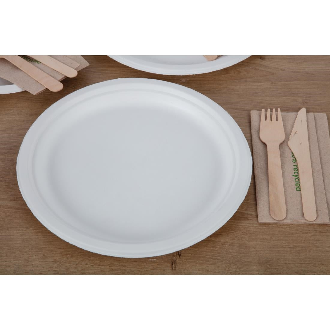 Fiesta Compostable Bagasse Plates Round 260mm (Pack of 50) - CW904