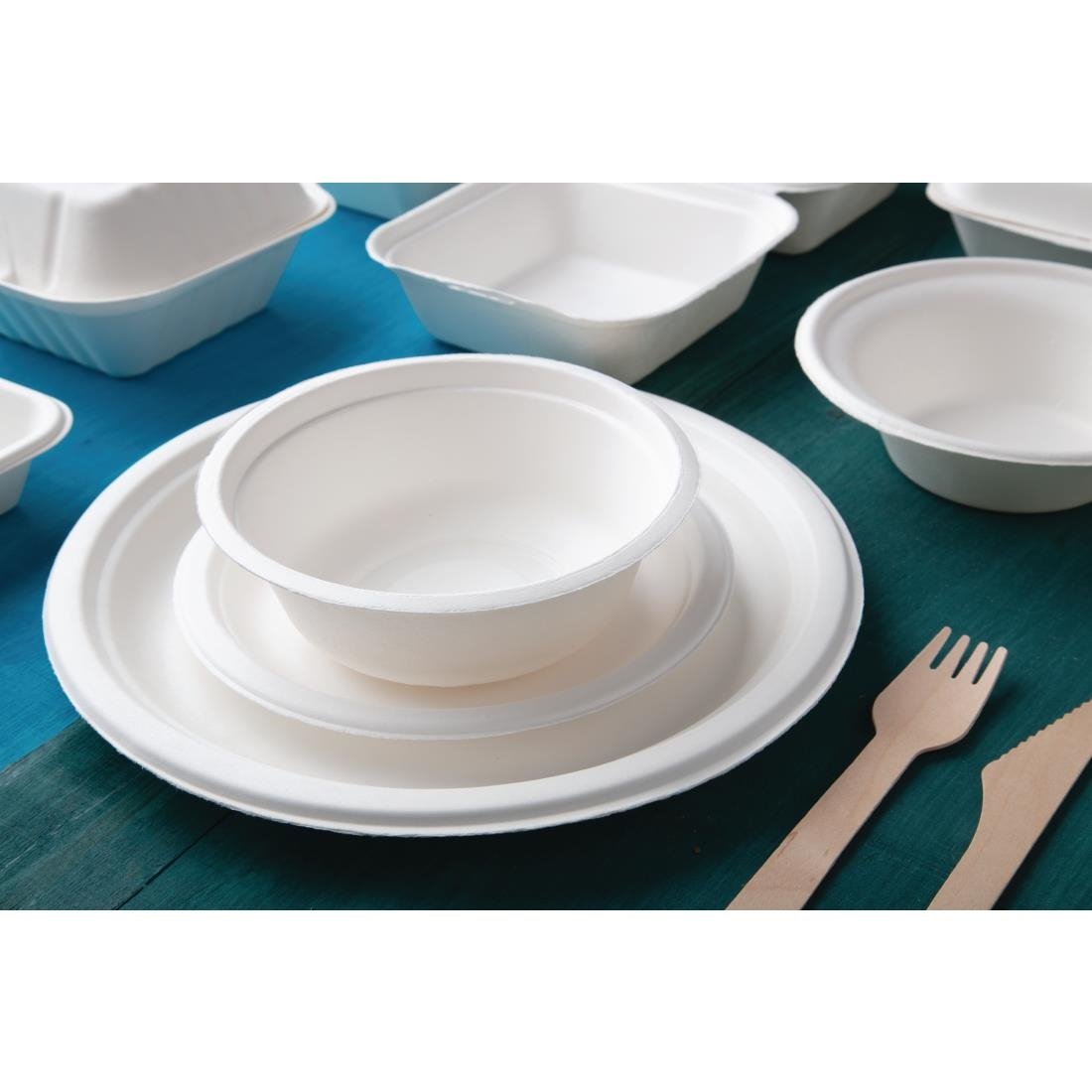 Fiesta Compostable Bagasse Plates Round 260mm (Pack of 50) - CW904